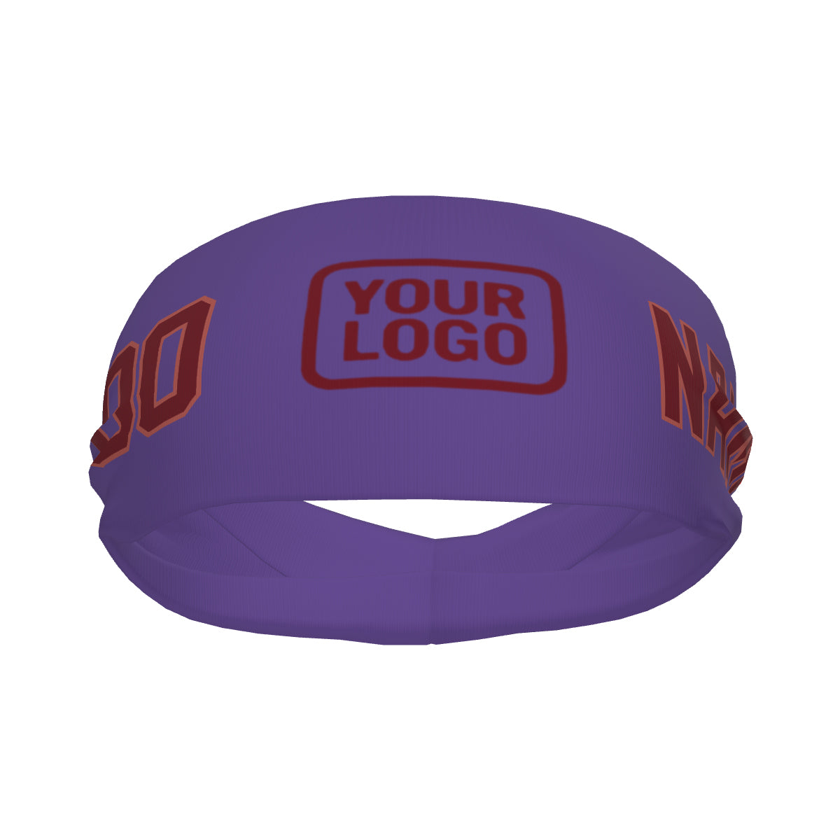 Bandeau de sport personnalisé violet clair et rouge cramoisi