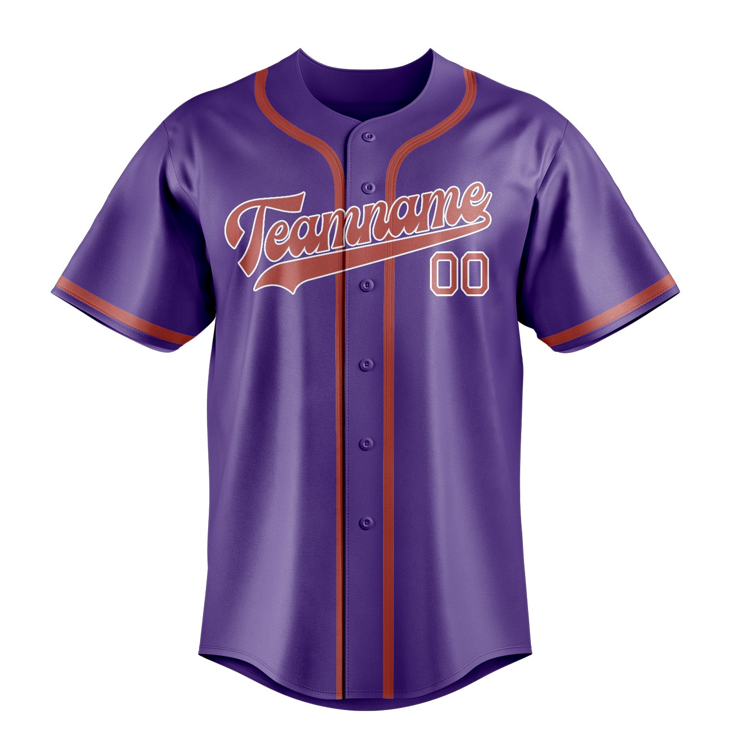 Maillot de baseball personnalisé violet clair et rose cuivrée