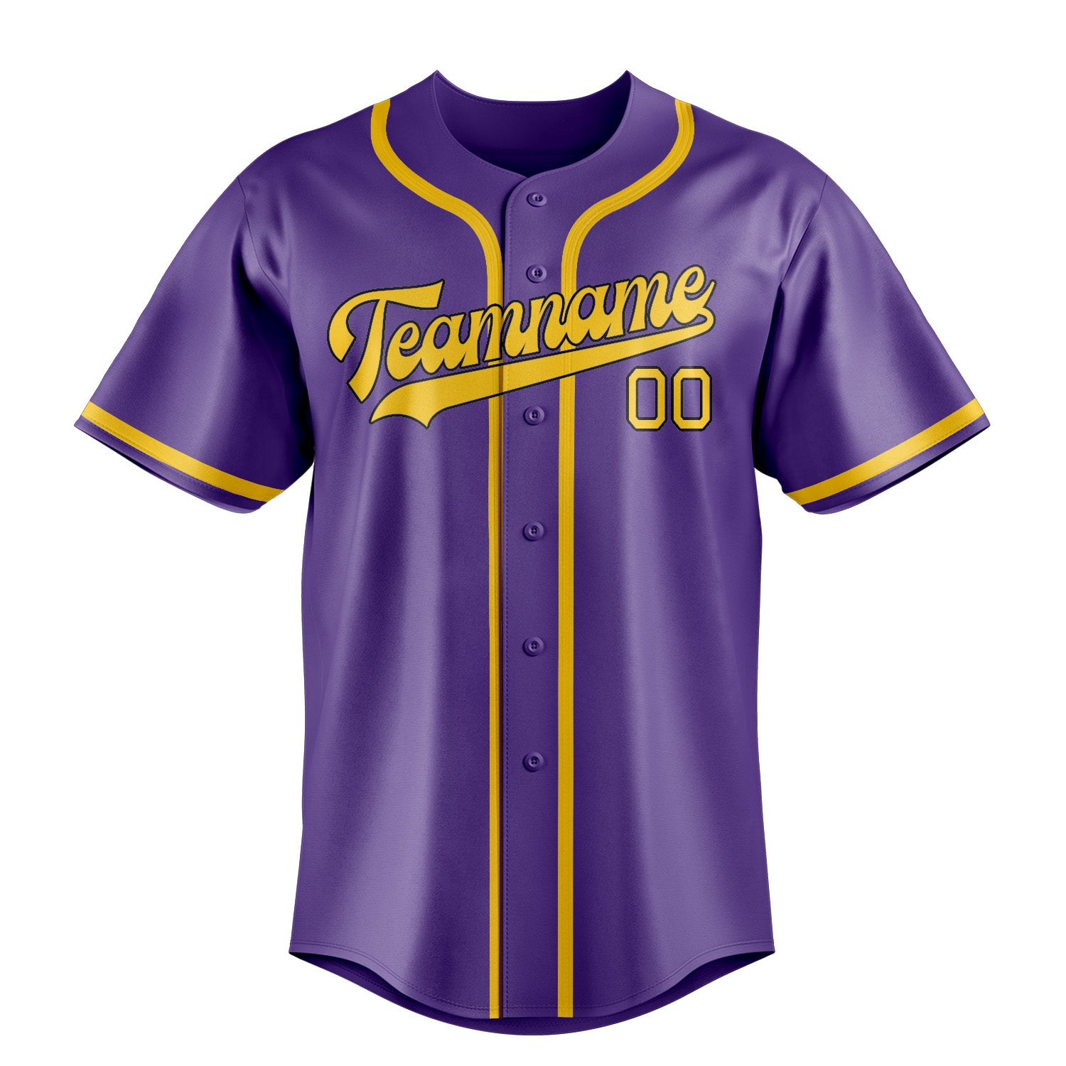 Maillot de baseball personnalisé violet clair et or