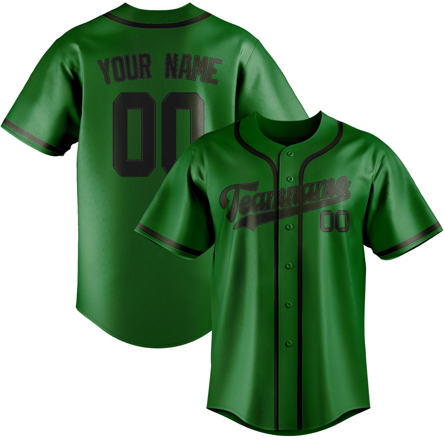 Maillot de baseball personnalisé vert émeraude olive