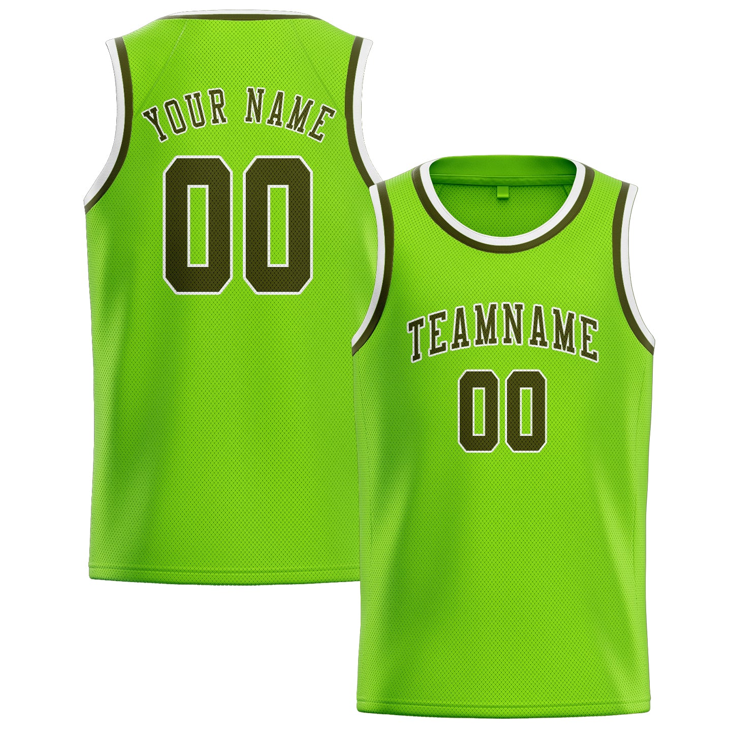 Maillot de basketball personnalisé vert émeraude olive