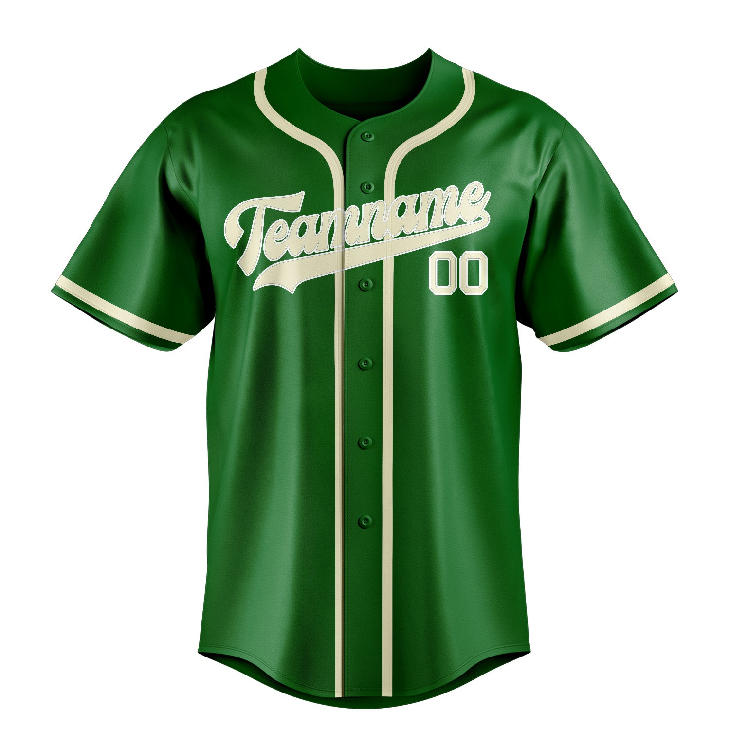 Maillot de baseball personnalisé vert émeraude et crème