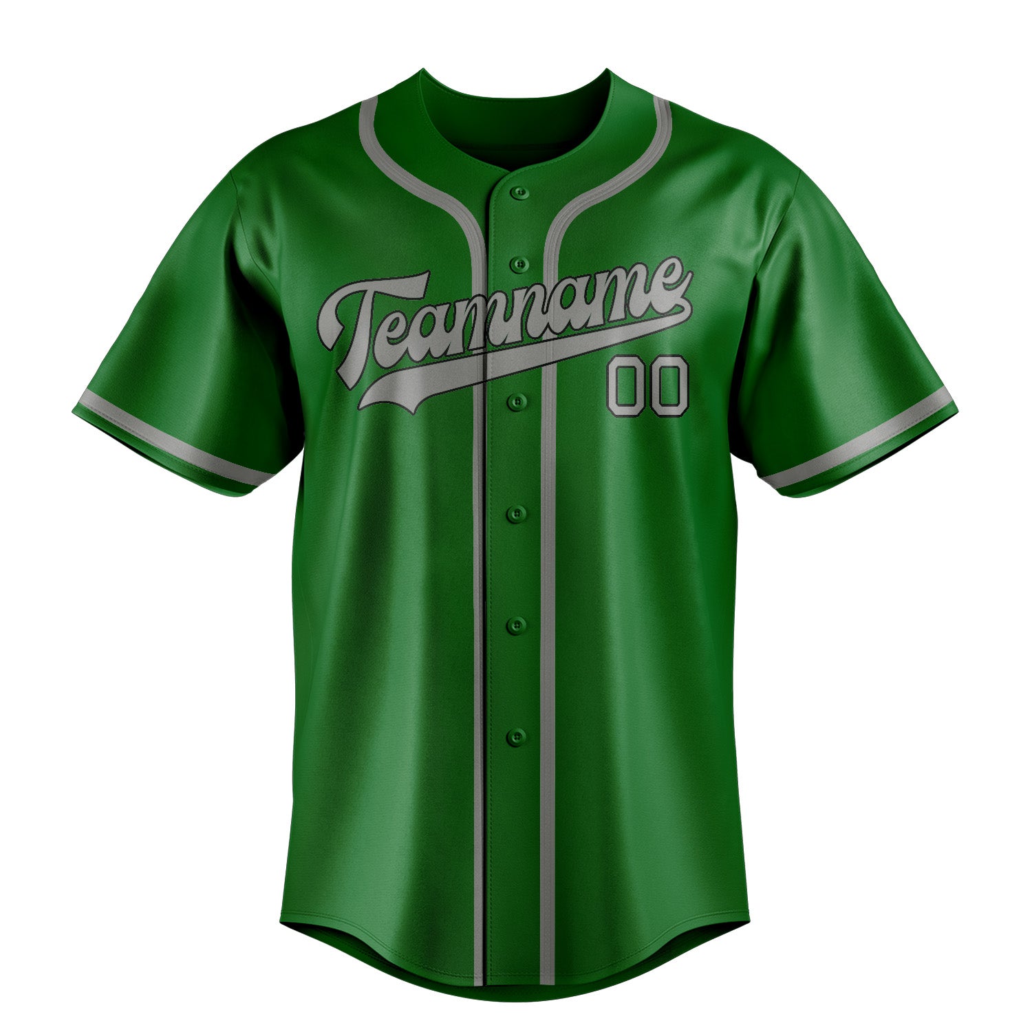 Maillot de baseball personnalisé vert émeraude et gris