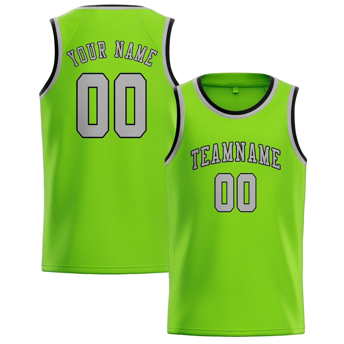Maillot de basketball personnalisé vert émeraude et gris