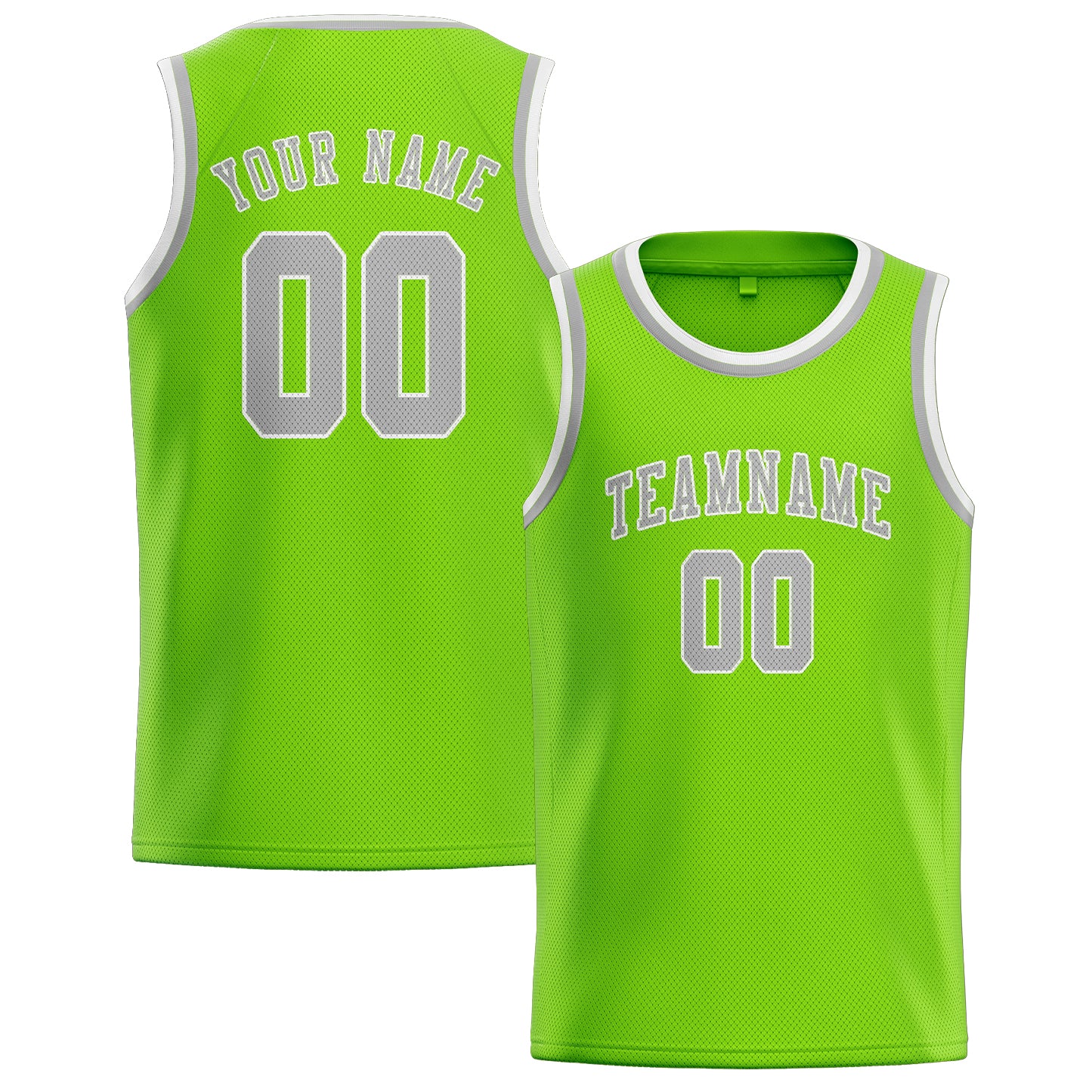 Maillot de basketball personnalisé vert émeraude et gris