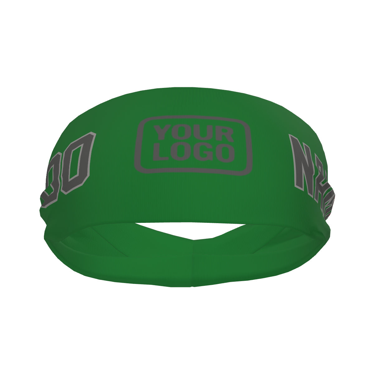 Bandeau de sport personnalisé vert émeraude et gris foncé