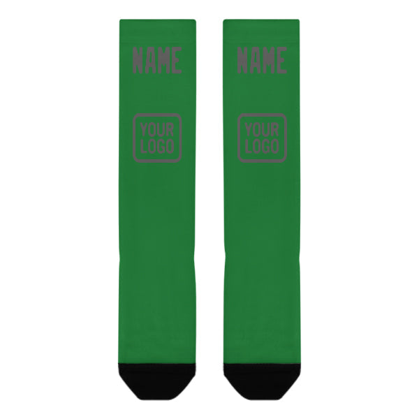 Chaussettes hautes personnalisées vert émeraude et gris foncé