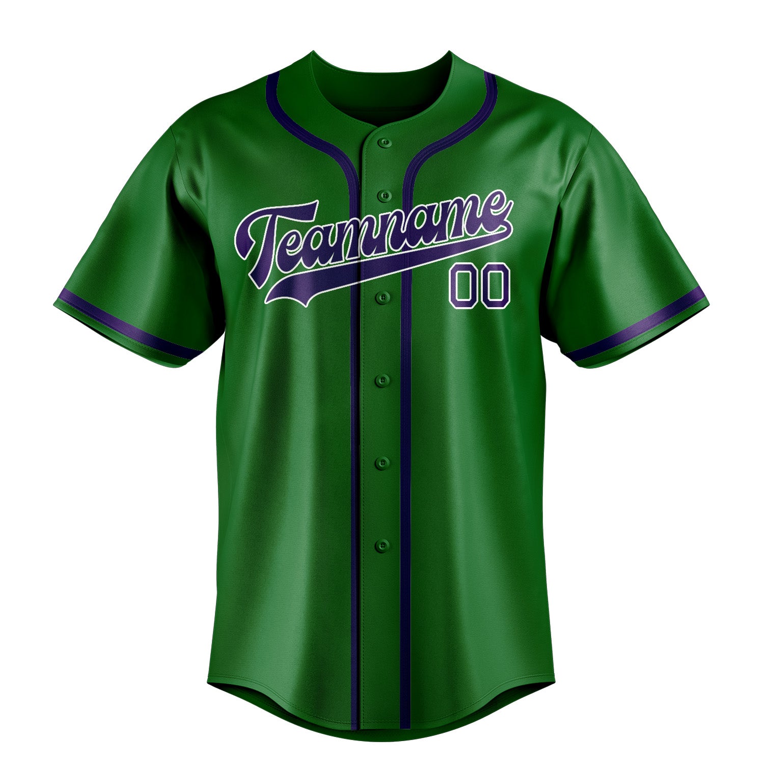 Maillot de baseball personnalisé vert émeraude et violet