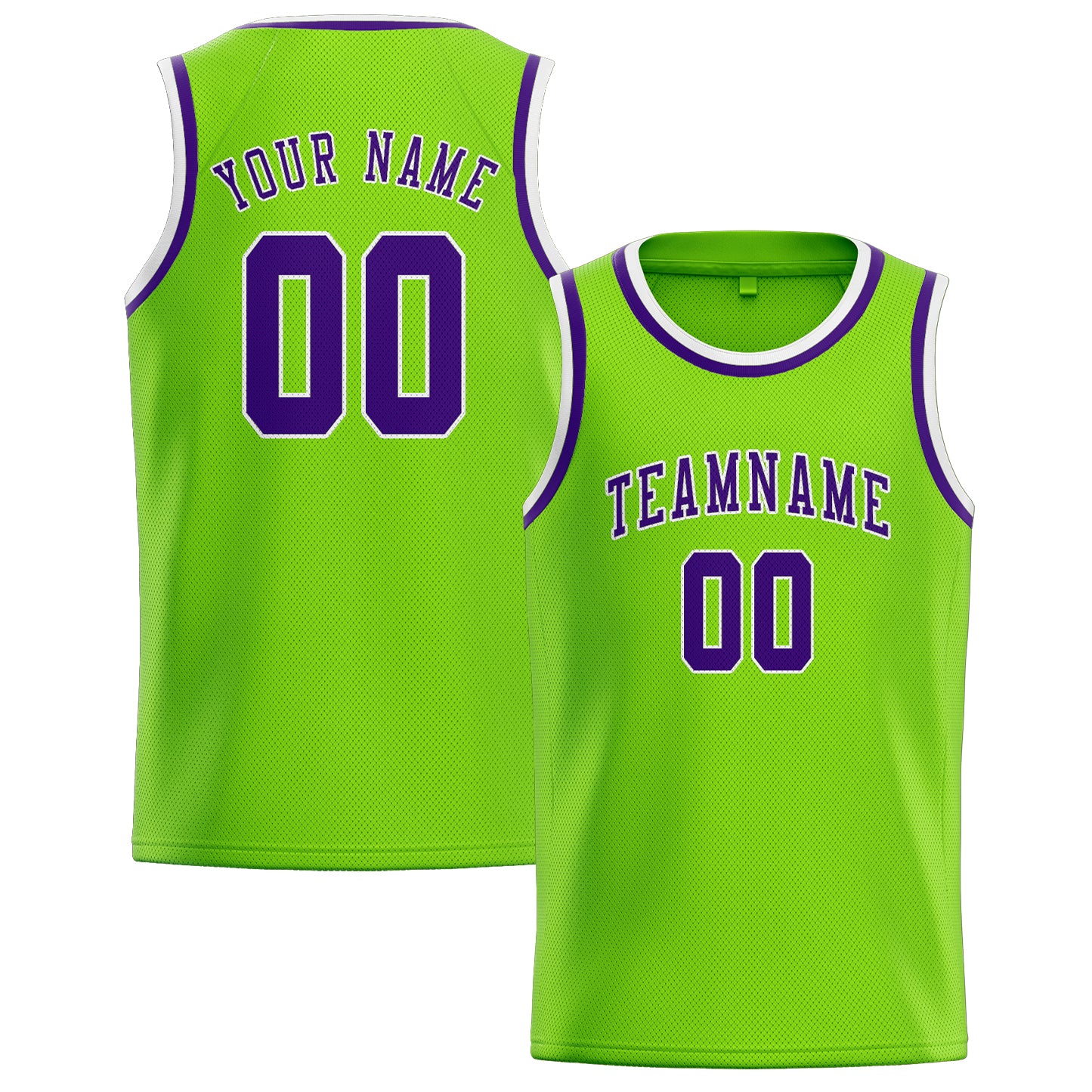 Maillot de basketball personnalisé vert émeraude et violet