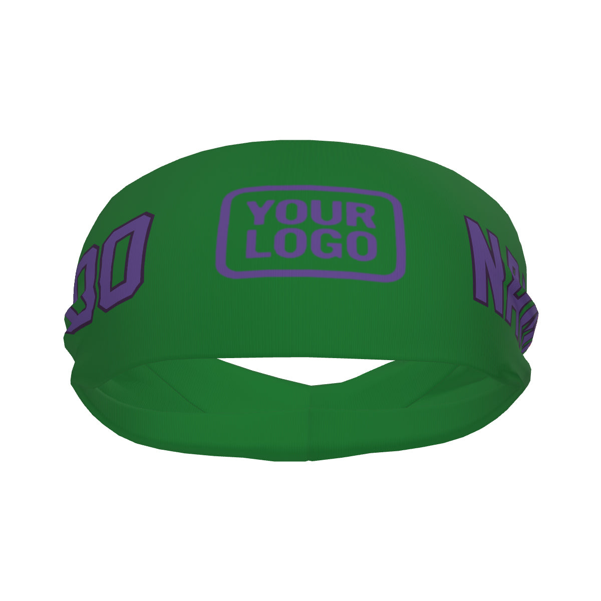 Bandeau de sport personnalisé vert émeraude et violet clair