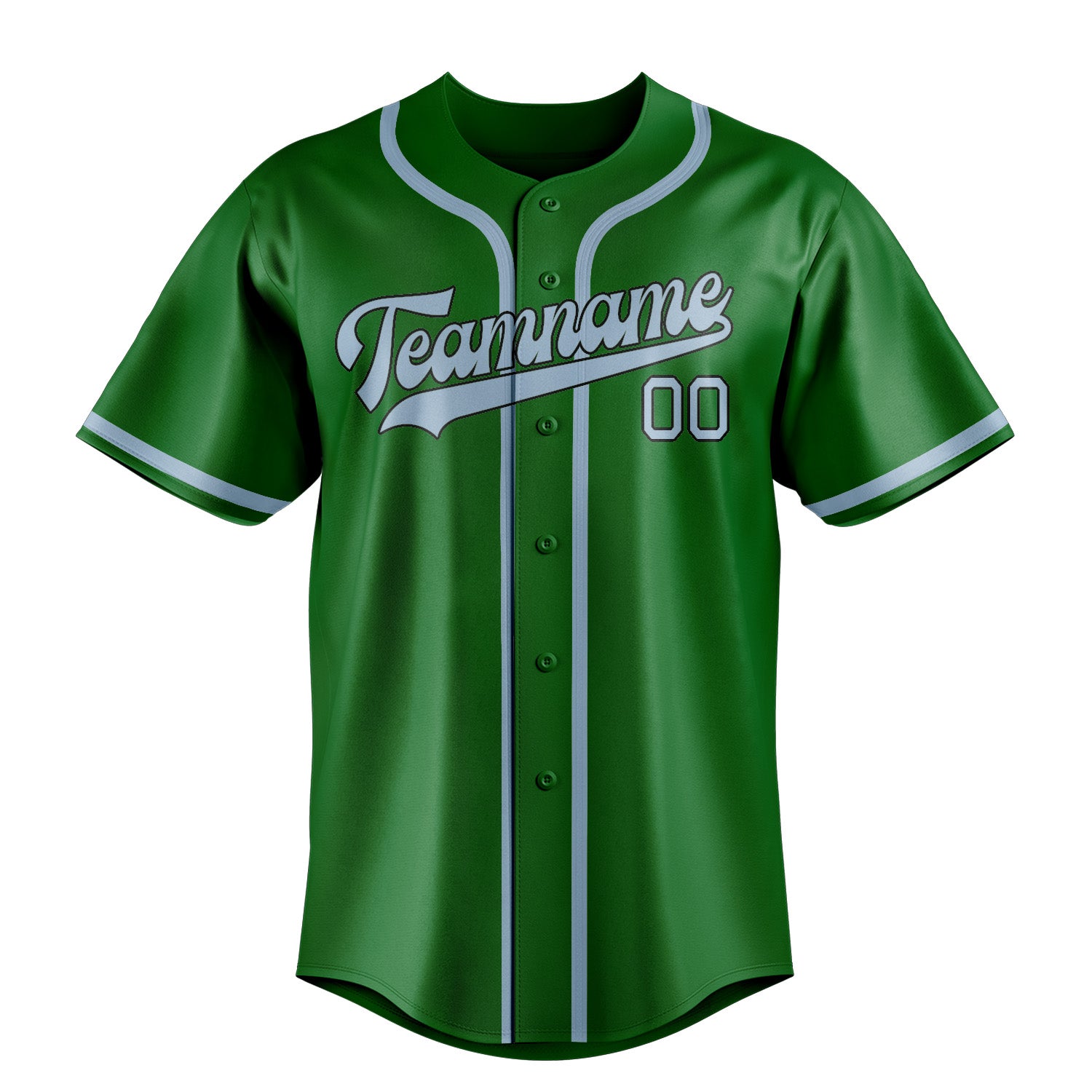 Maillot de baseball personnalisé vert émeraude et bleu clair