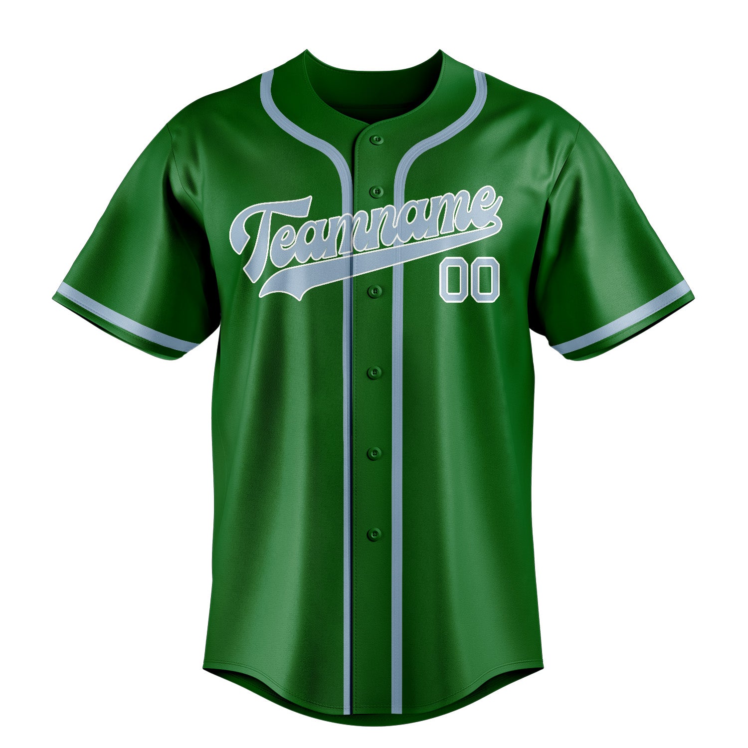 Maillot de baseball personnalisé vert émeraude et bleu clair