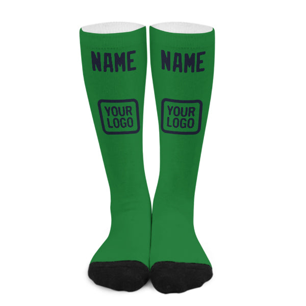 Chaussettes hautes bleu marine vert émeraude personnalisées