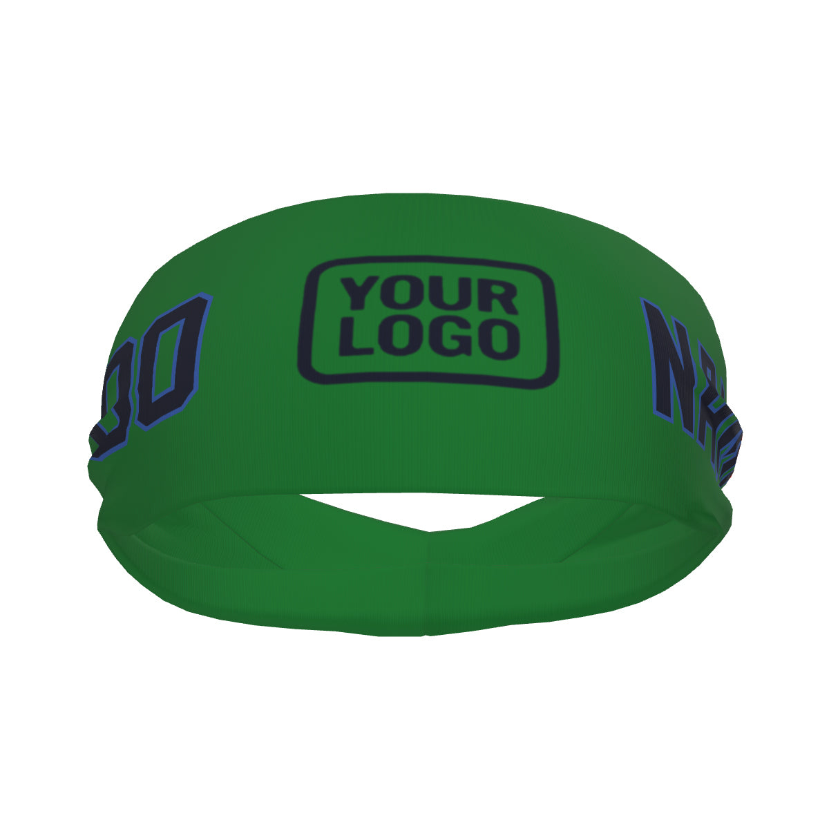 Bandeau de sport personnalisé vert émeraude et marine