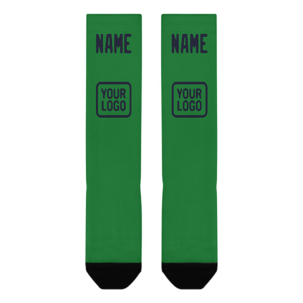 Chaussettes hautes bleu marine vert émeraude personnalisées