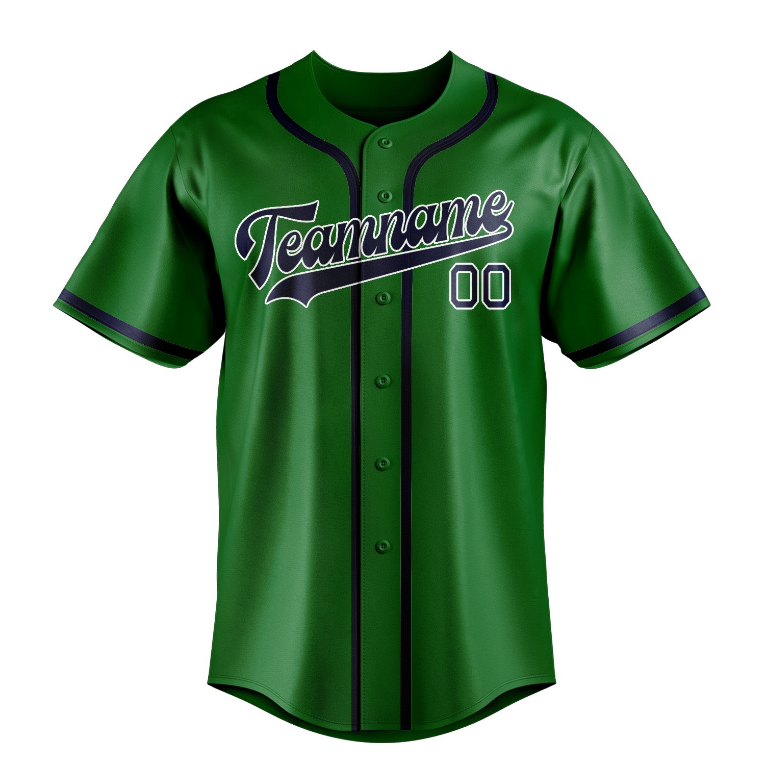 Maillot de baseball personnalisé vert émeraude et bleu