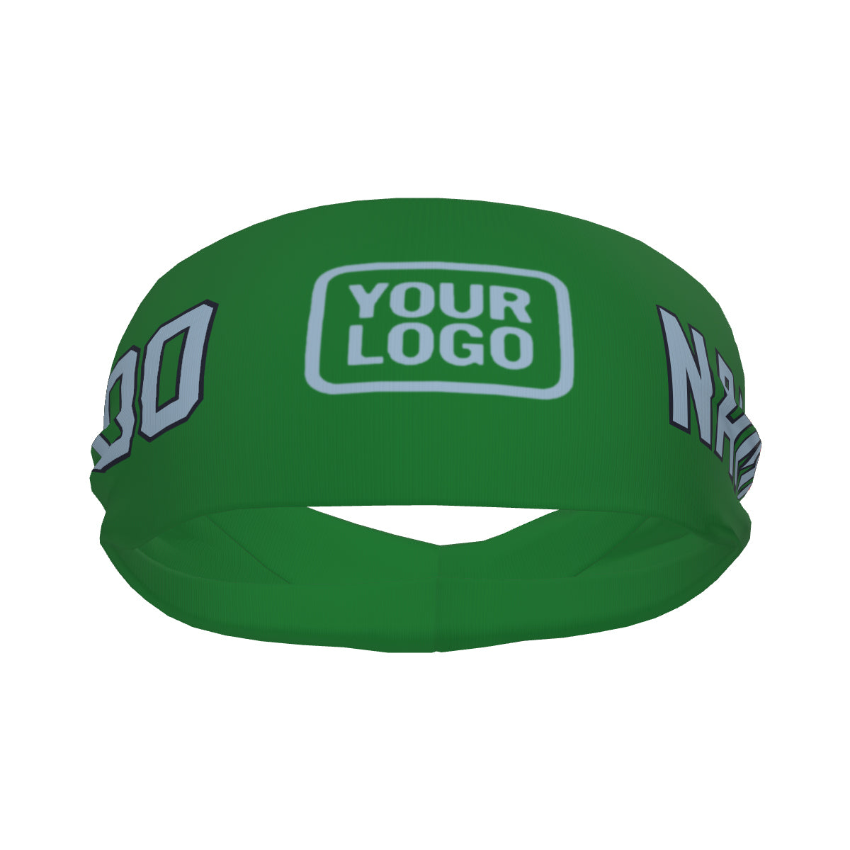 Bandeau de sport personnalisé vert émeraude et bleu clair