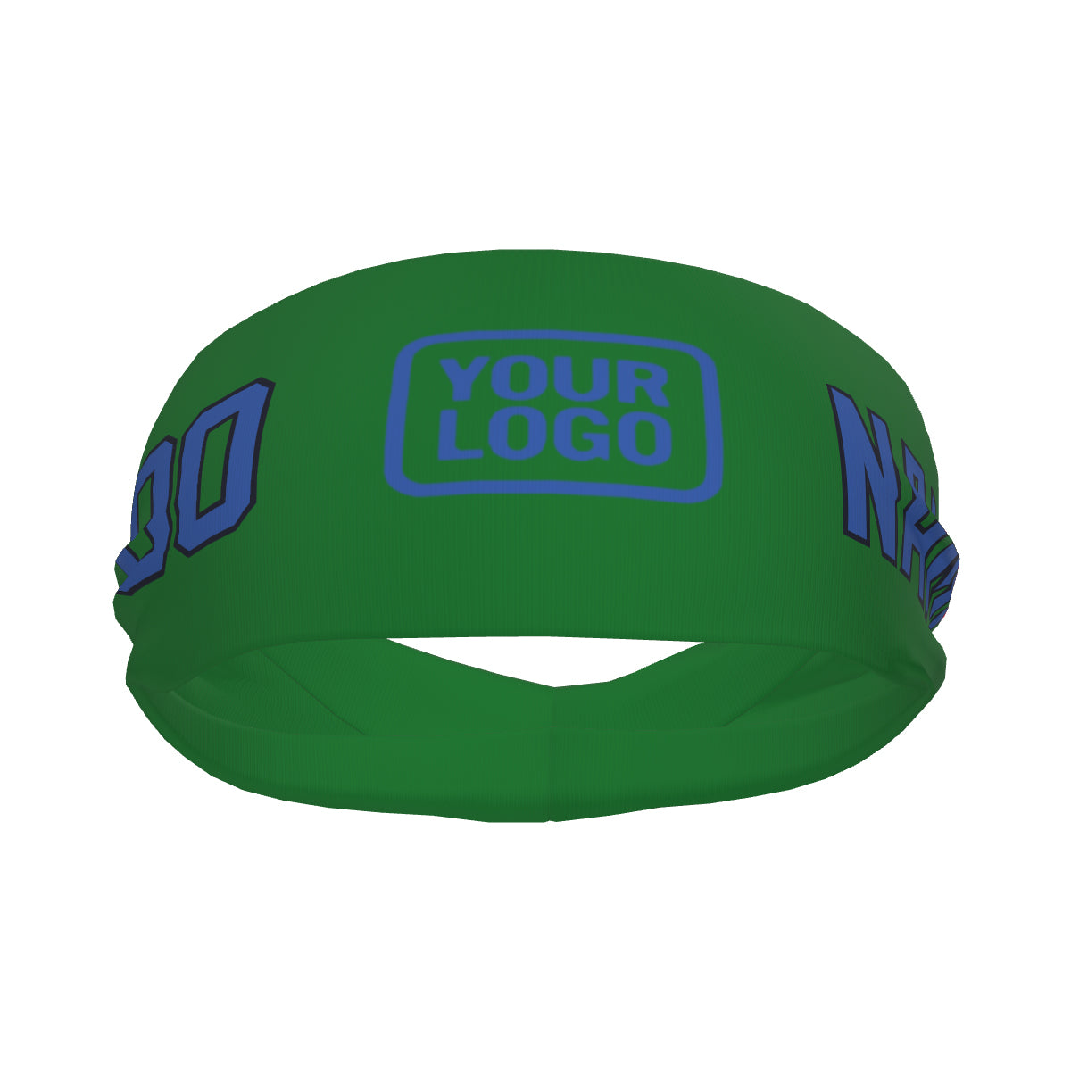 Bandeau de sport personnalisé vert émeraude et bleu ciel