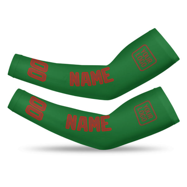 Manchon de bras personnalisé vert émeraude corail rouge