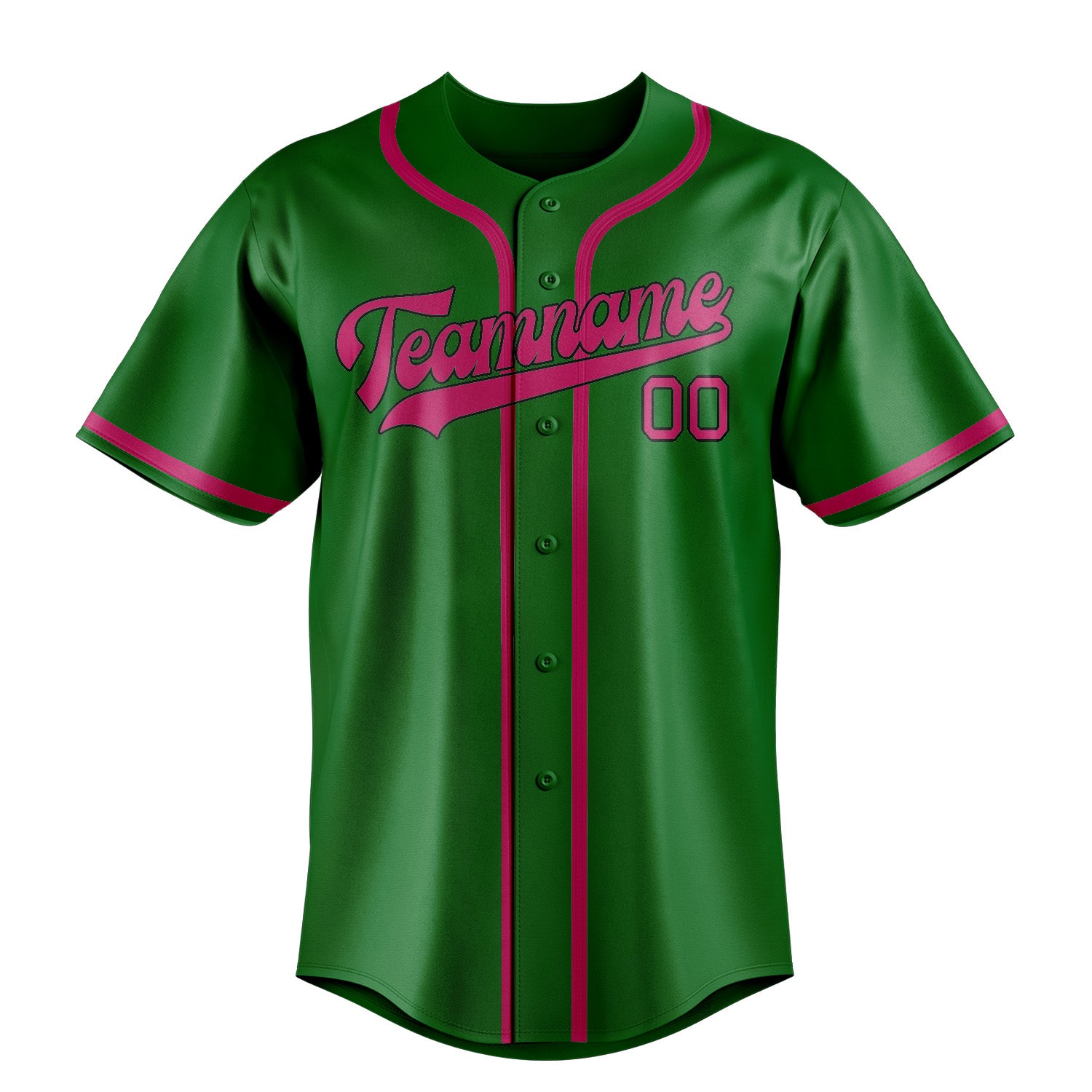 Maillot de baseball personnalisé vert émeraude et rose