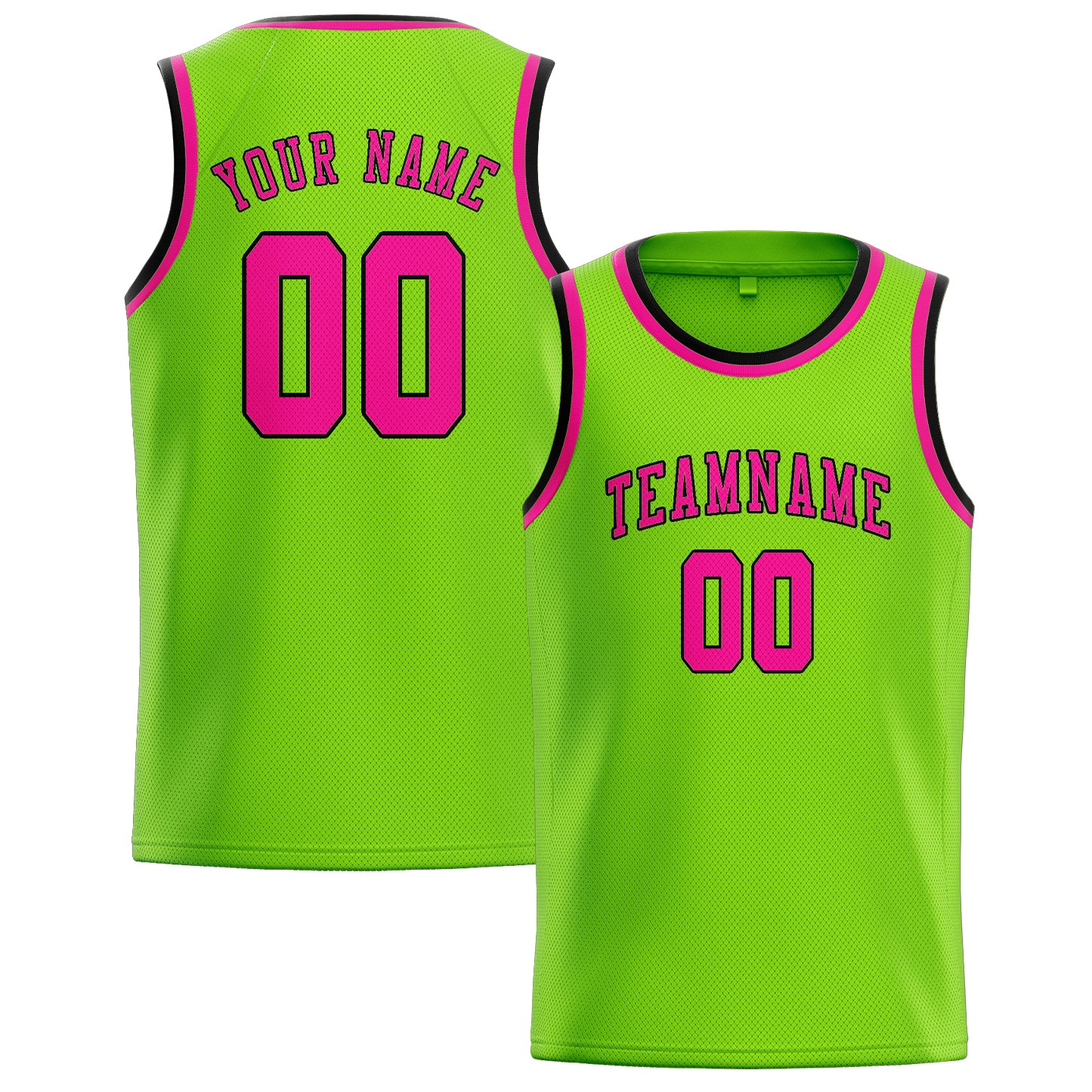 Maillot de basketball personnalisé vert émeraude et rose