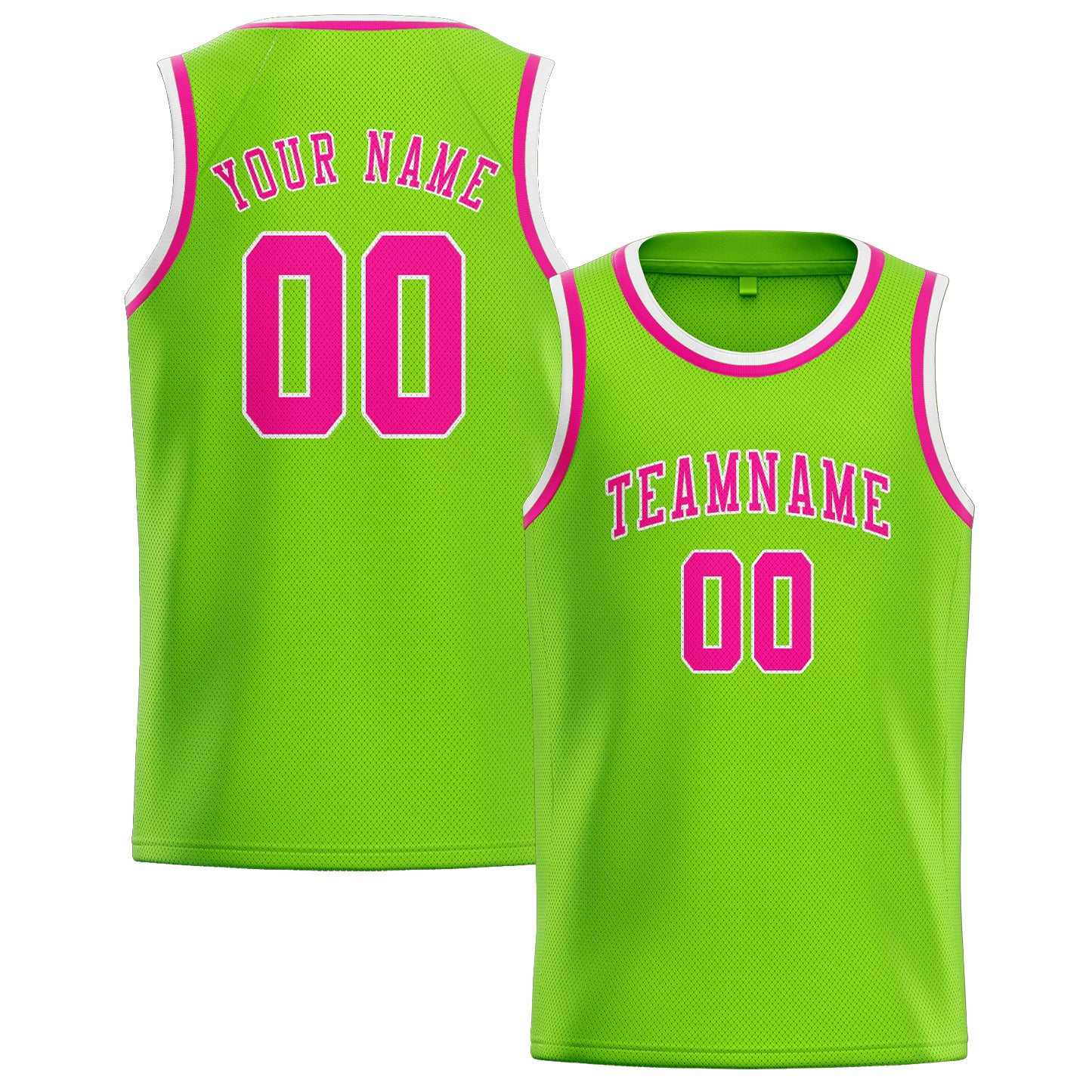 Maillot de basketball personnalisé vert émeraude et rose