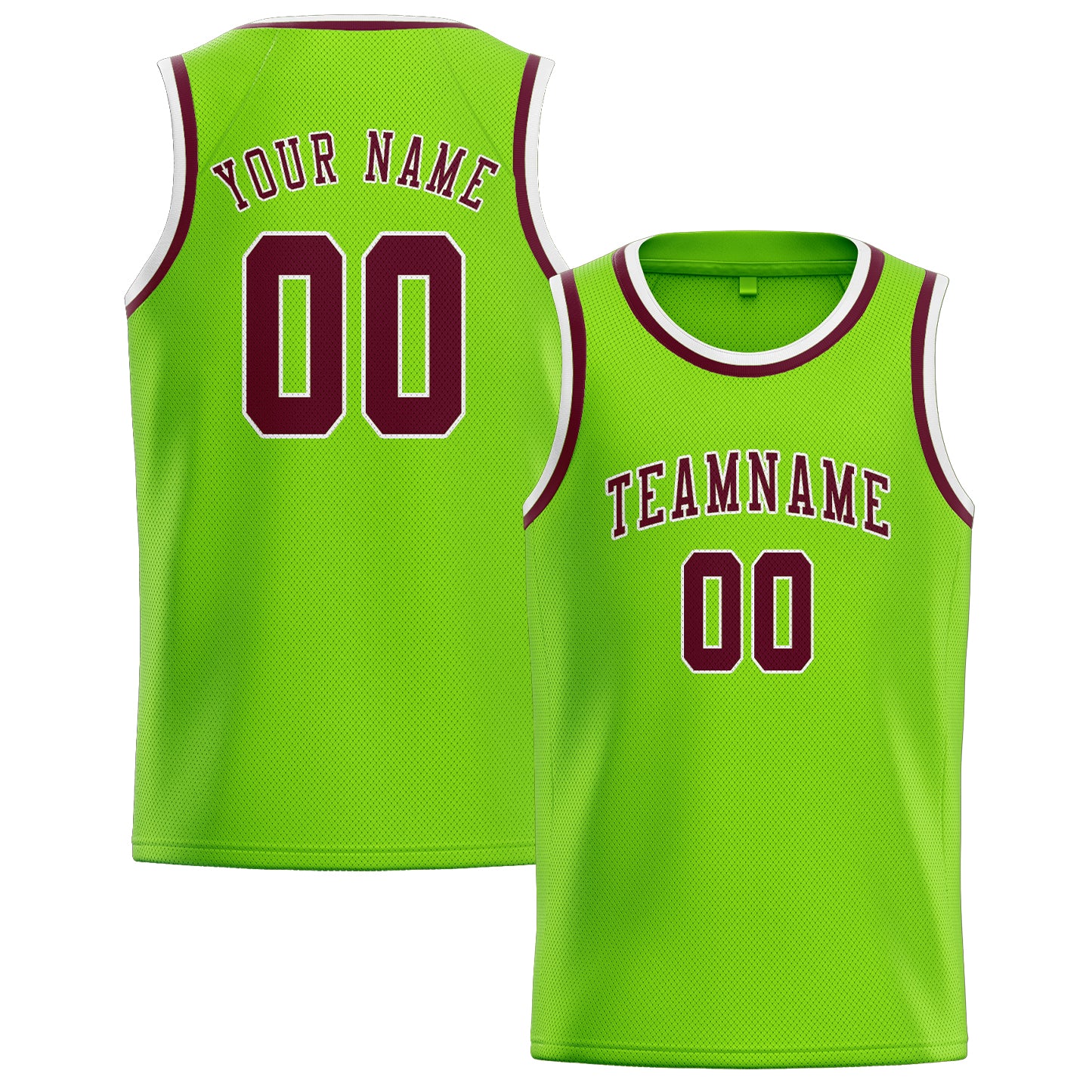 Maillot de basketball personnalisé vert émeraude et rouge cramoisi