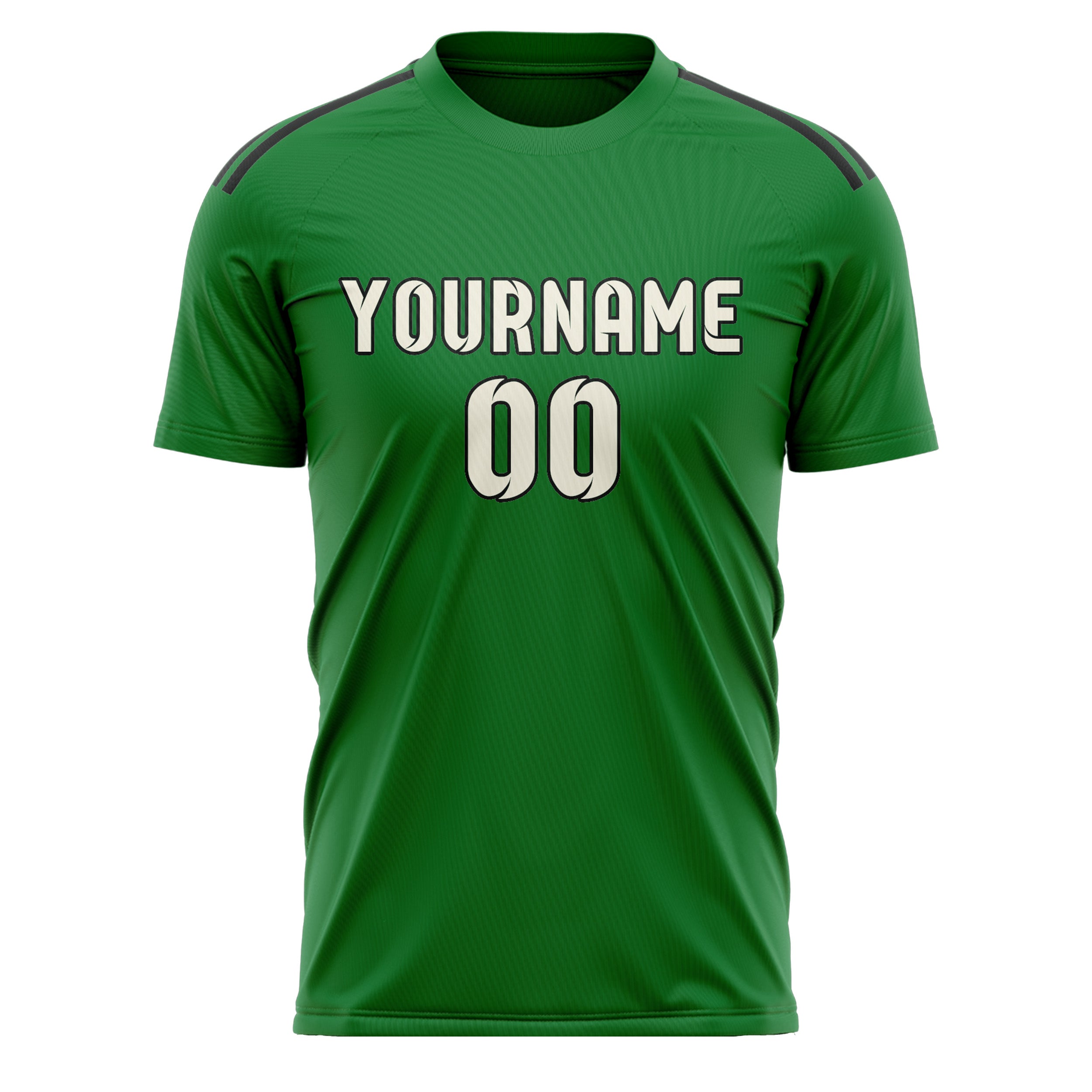 Maillot de football personnalisé vert émeraude et crème