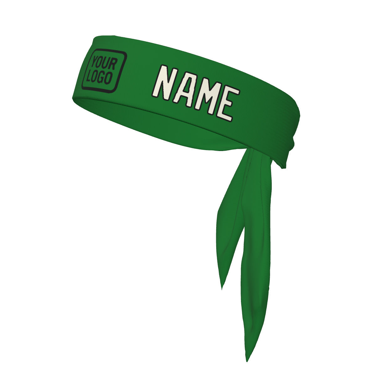 Bandeau personnalisé vert émeraude crème