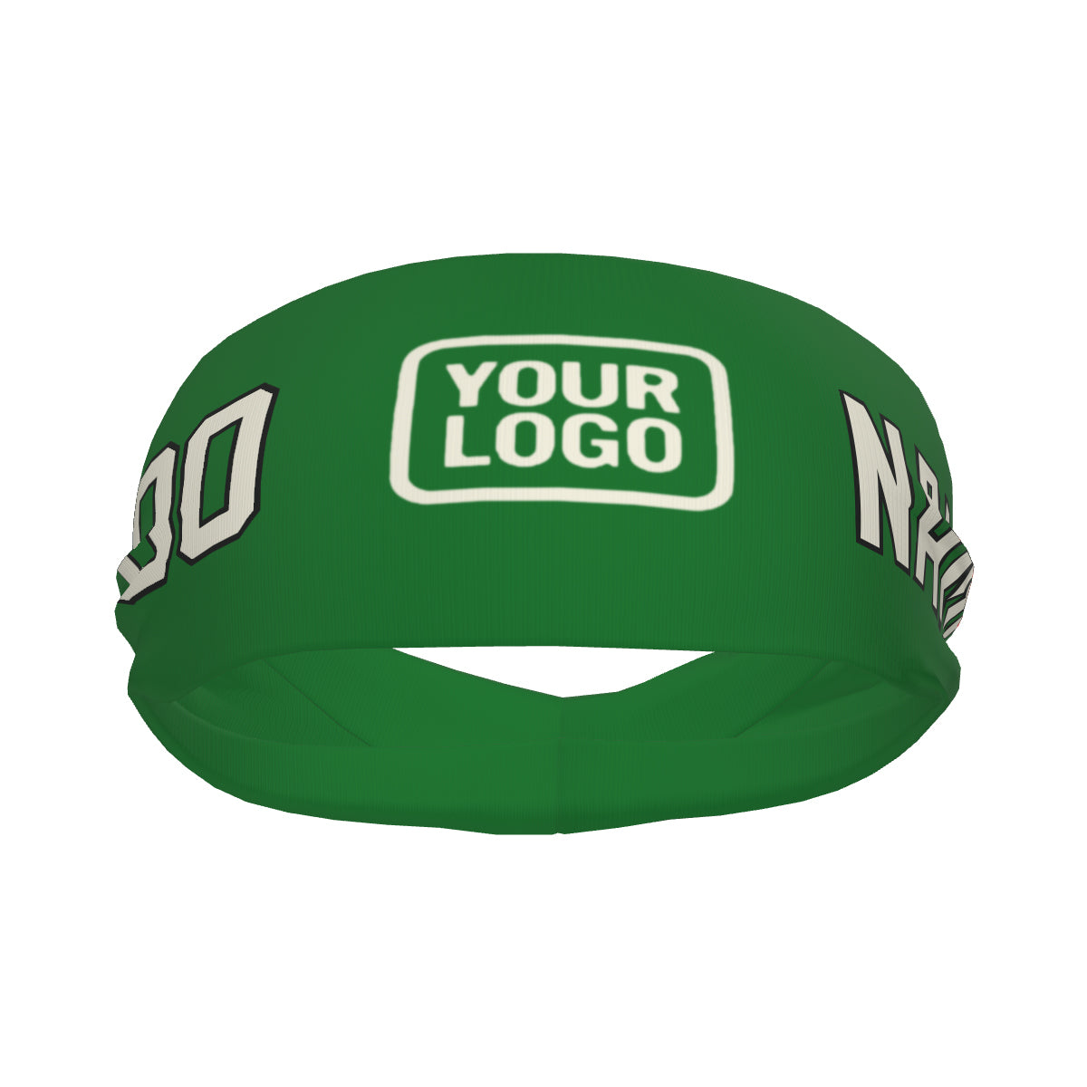 Bandeau de sport personnalisé vert émeraude crème