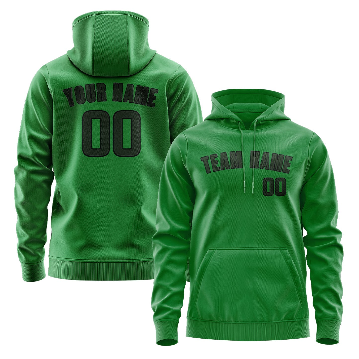 Sweat à capuche personnalisé vert émeraude et vert foncé 