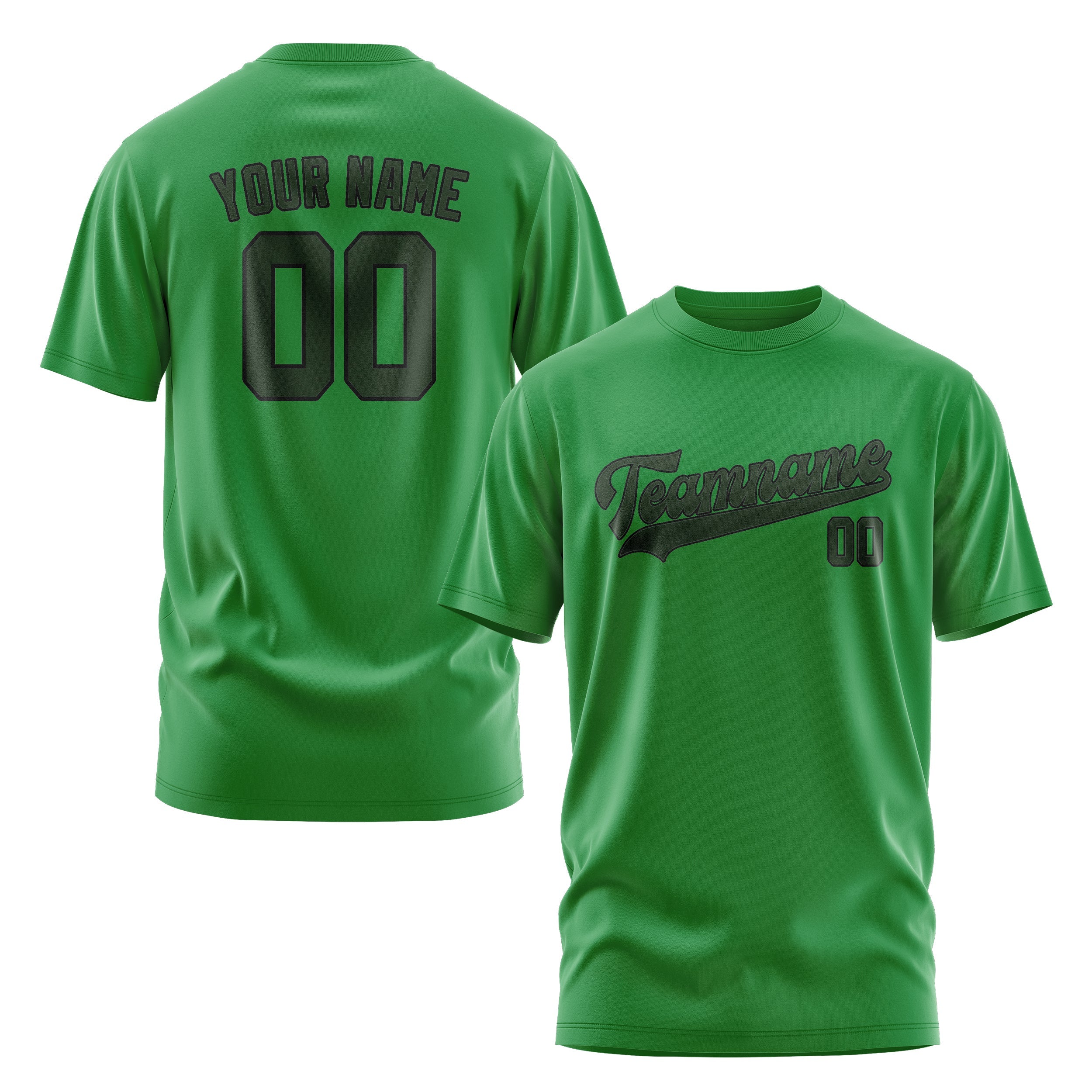 T-shirt personnalisé vert émeraude et vert foncé
