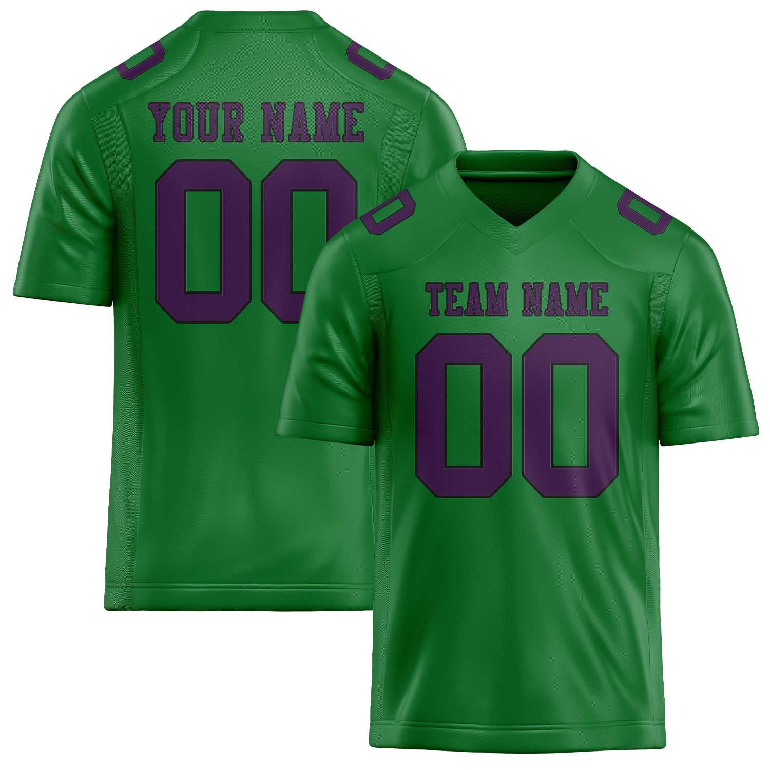 Custom Emerald Green Purple Football Jersey
