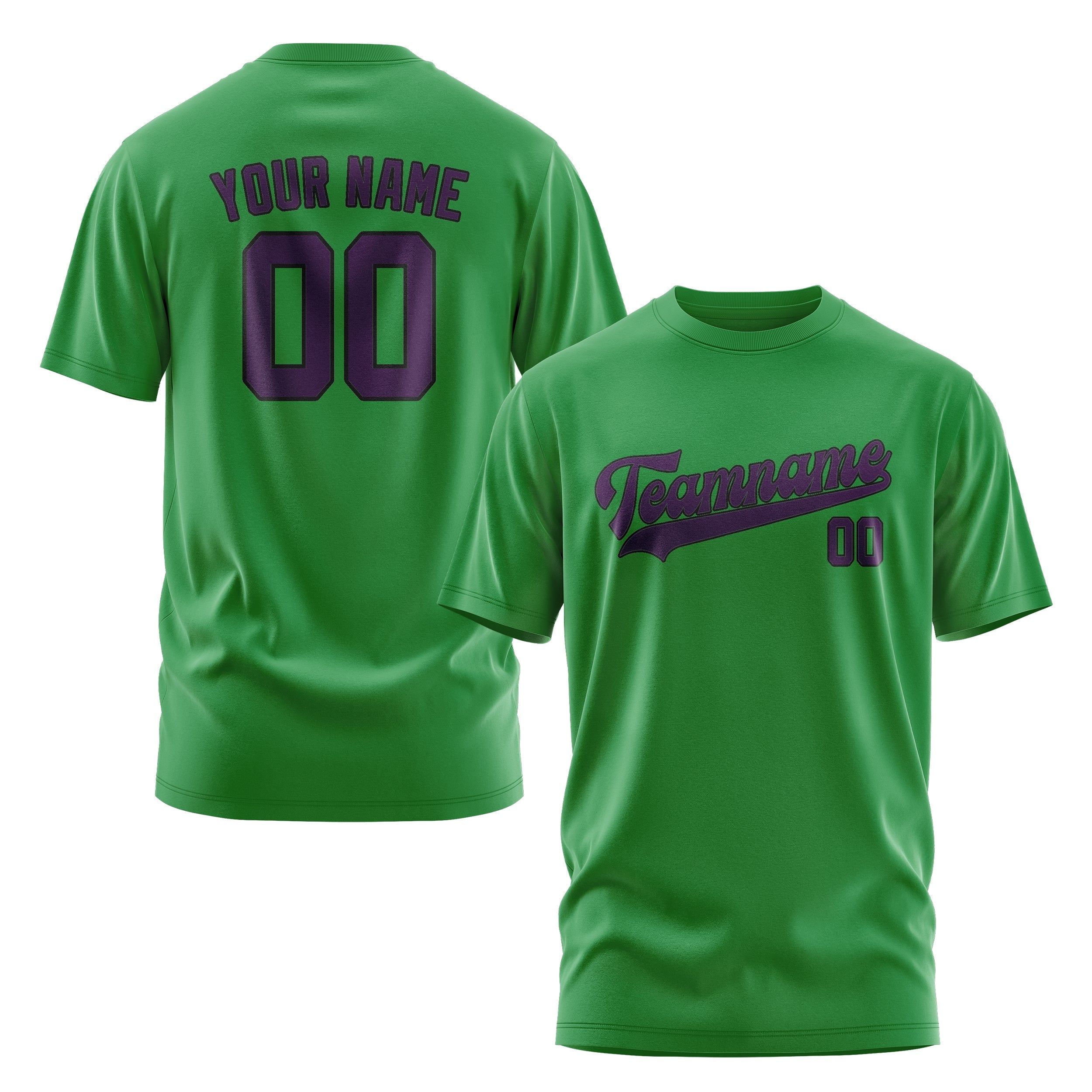 T-shirt personnalisé vert émeraude et violet