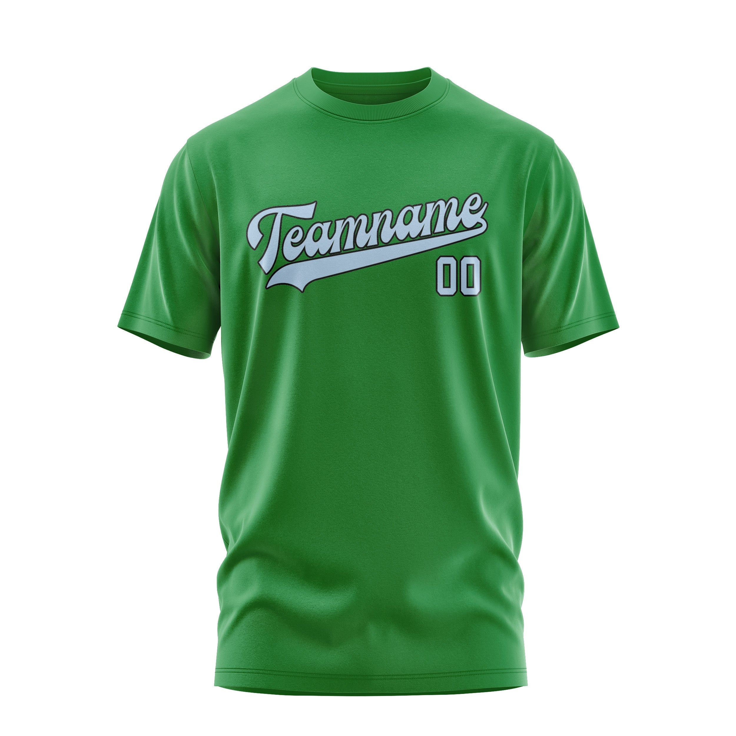 T-shirt personnalisé vert émeraude et bleu clair