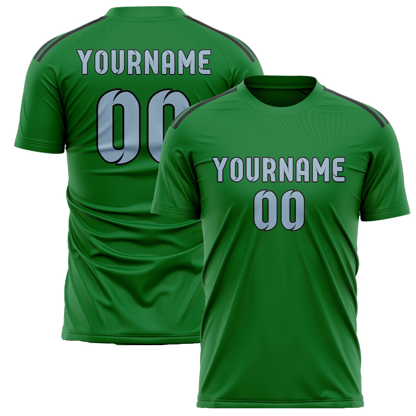 Maillot de football personnalisé vert émeraude et bleu clair