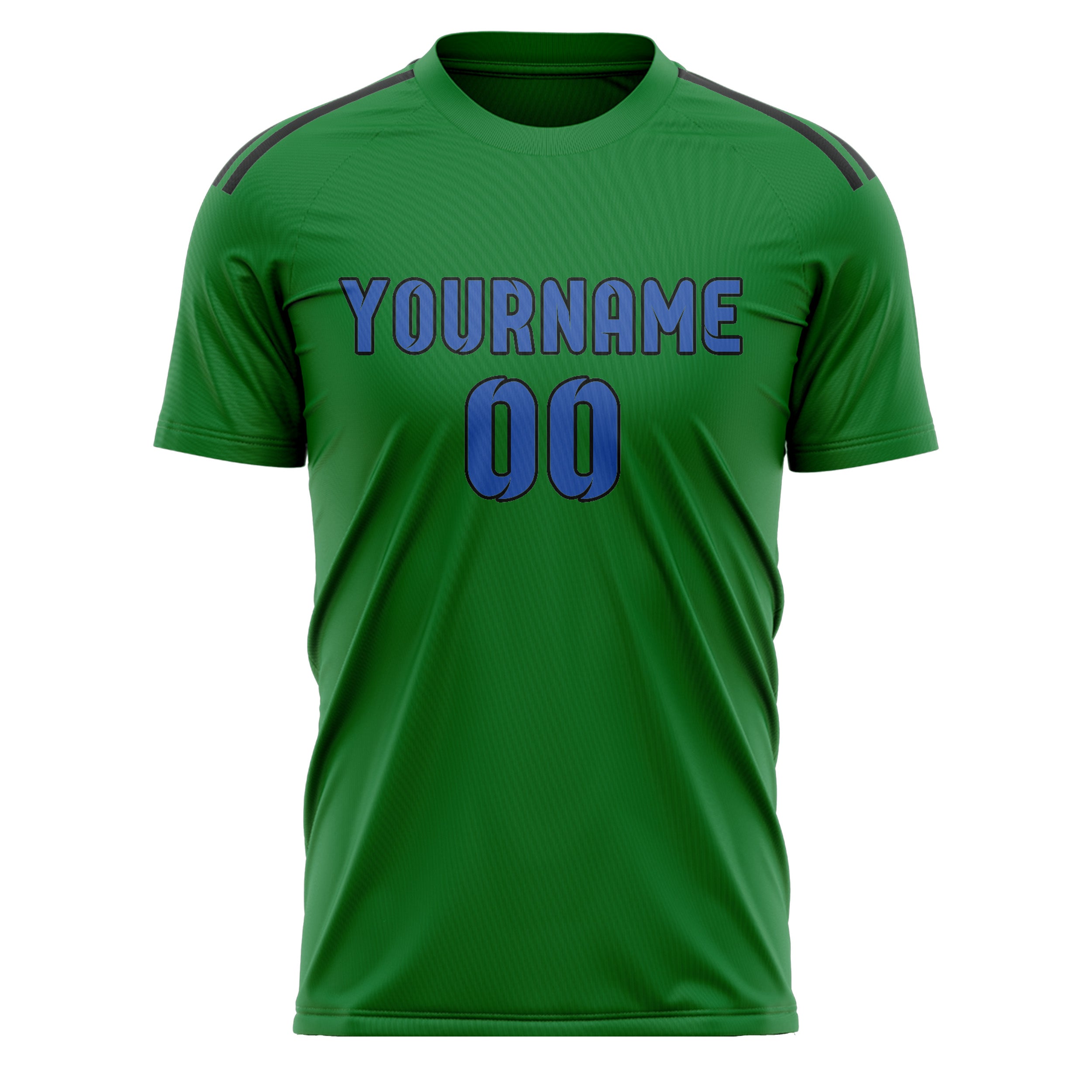 Maillot de football personnalisé vert émeraude et bleu ciel