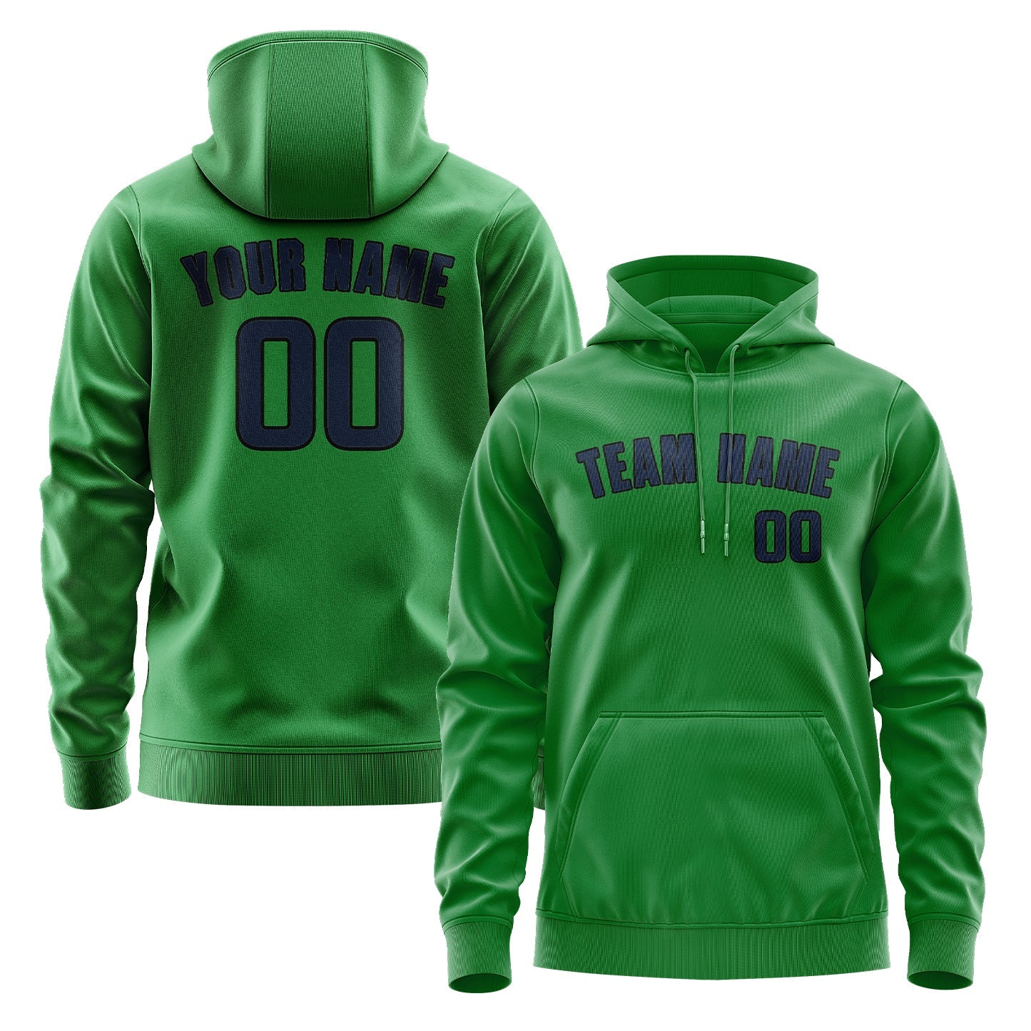 Sweat à capuche personnalisé vert émeraude et bleu 