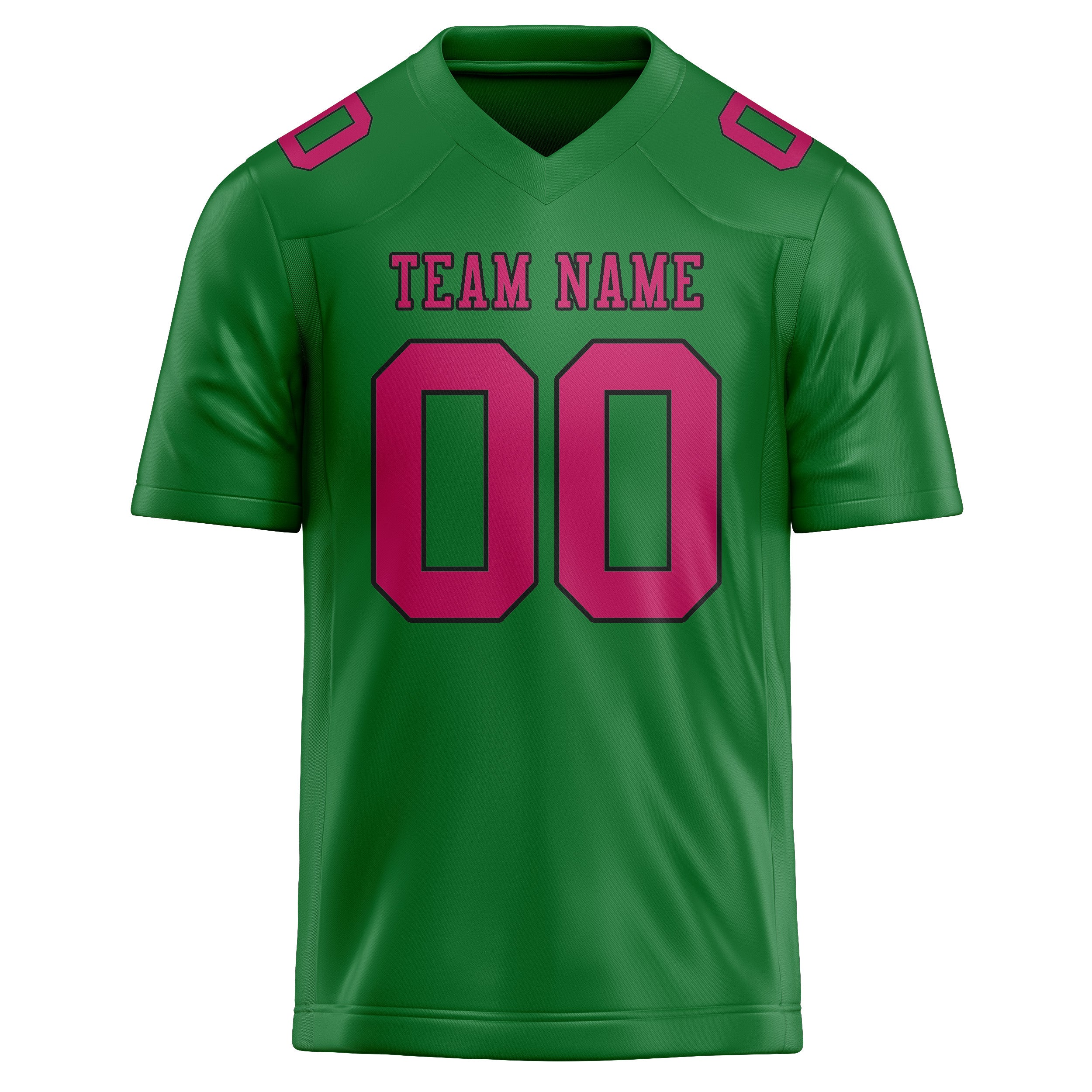 Maillot de football personnalisé vert émeraude et rose