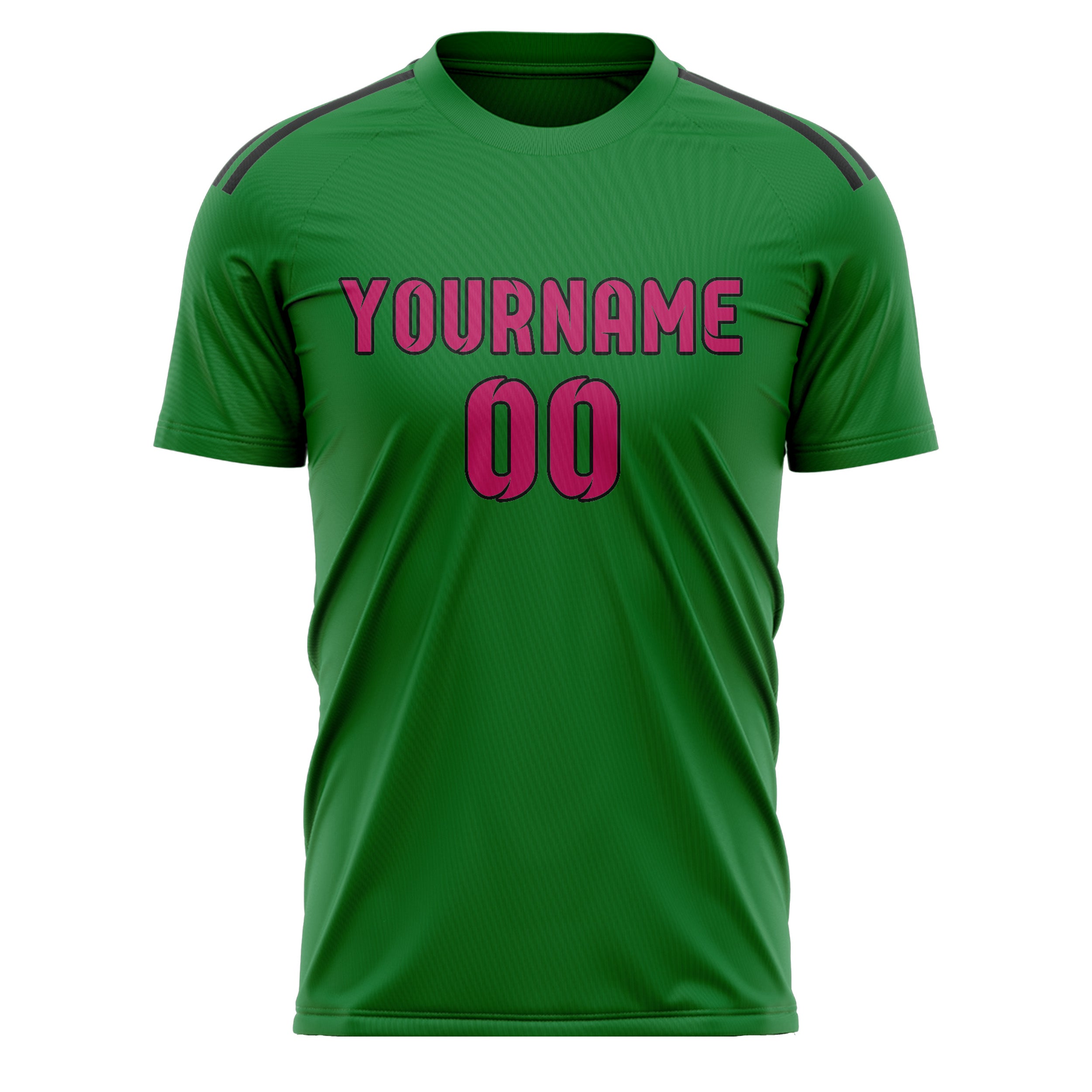 Maillot de football personnalisé vert émeraude et rose