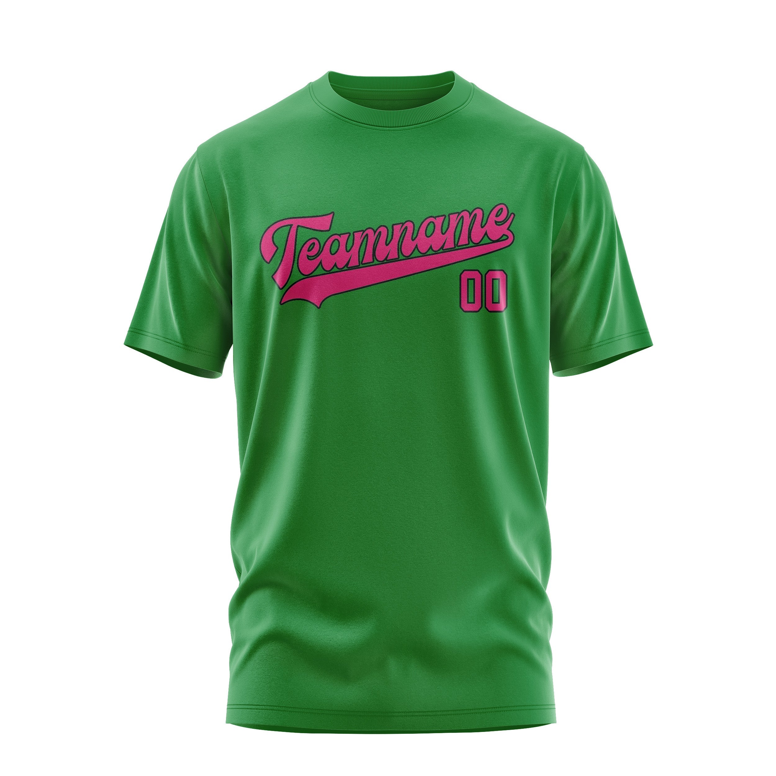 T-shirt personnalisé vert émeraude et rose