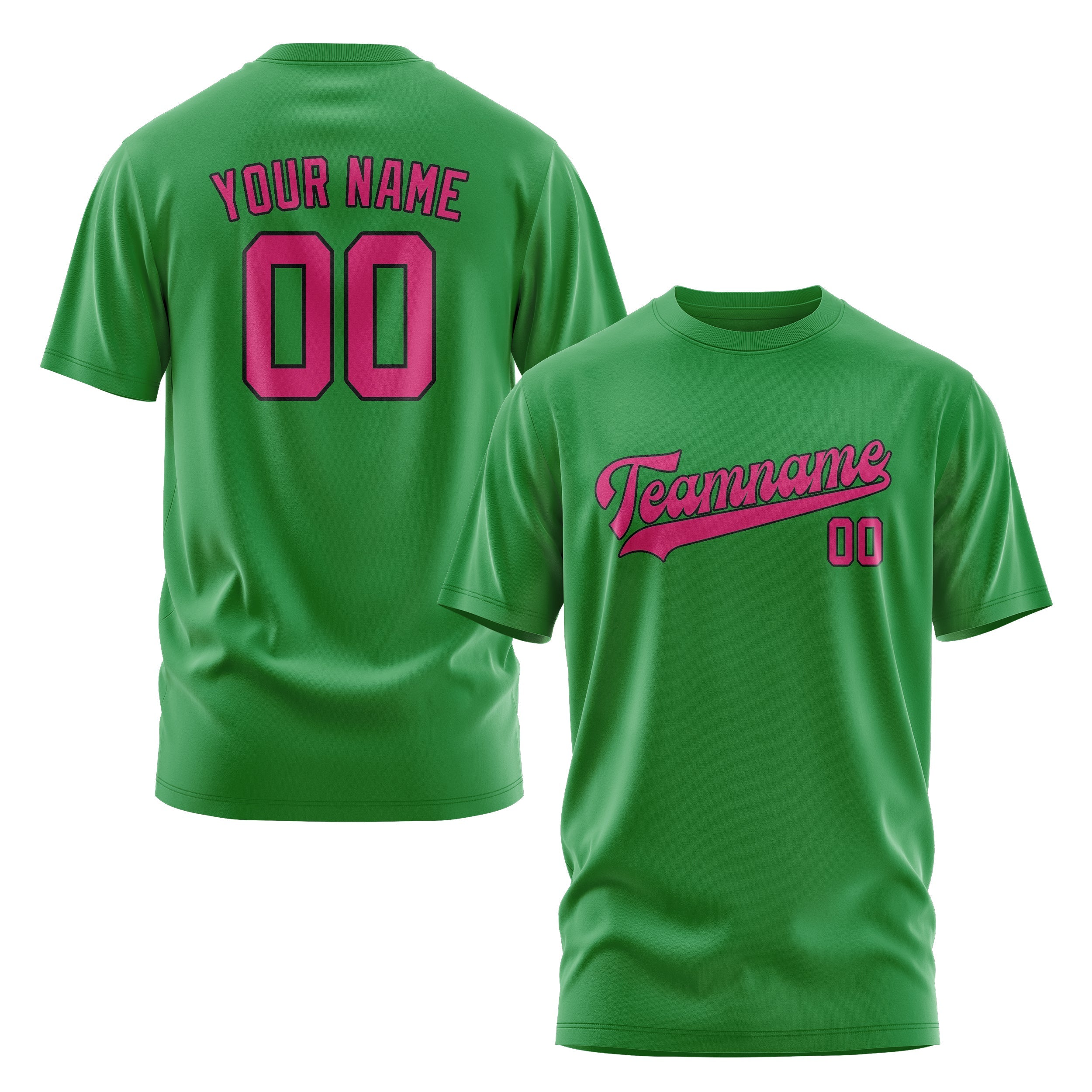 T-shirt personnalisé vert émeraude et rose