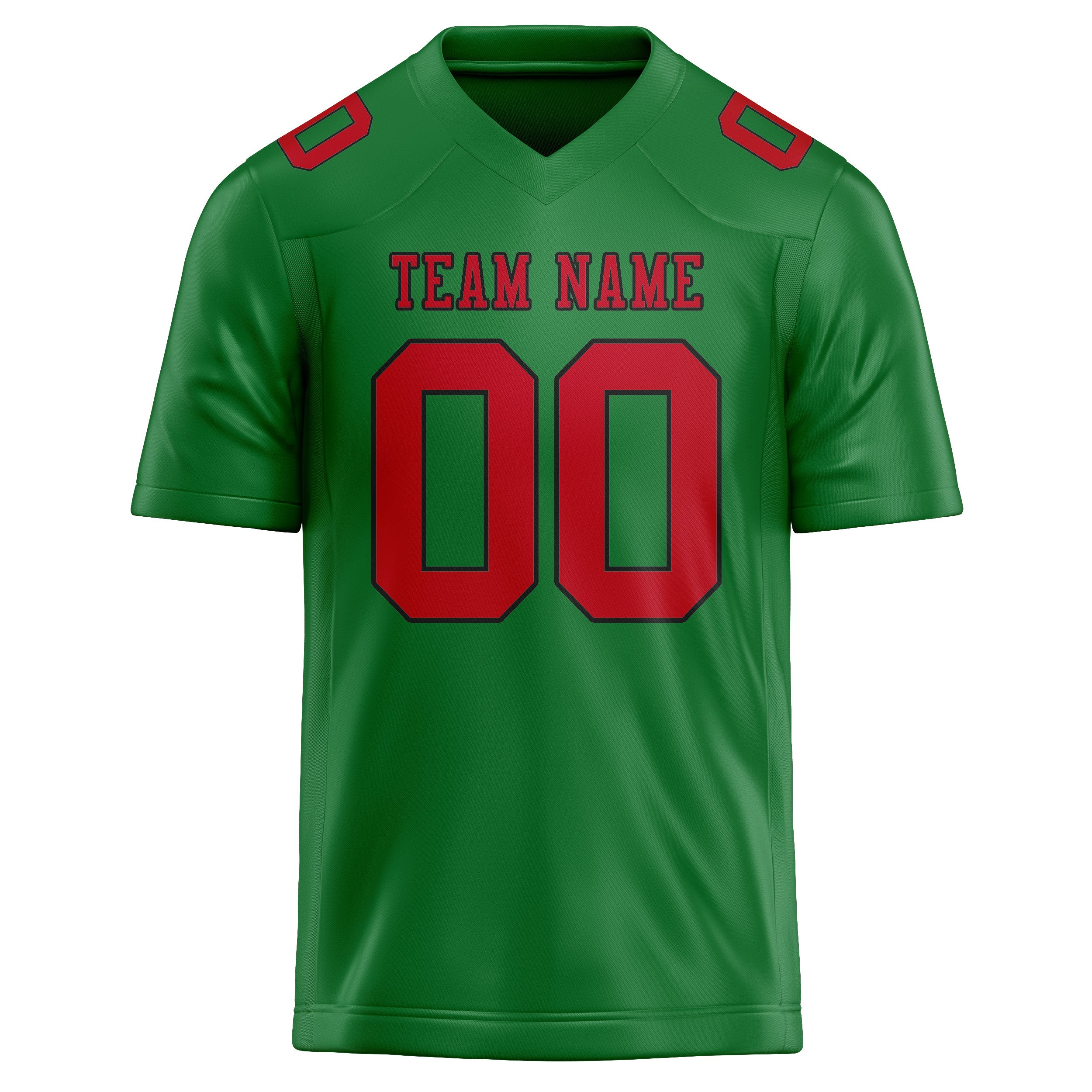 Maillot de football personnalisé vert émeraude et rouge
