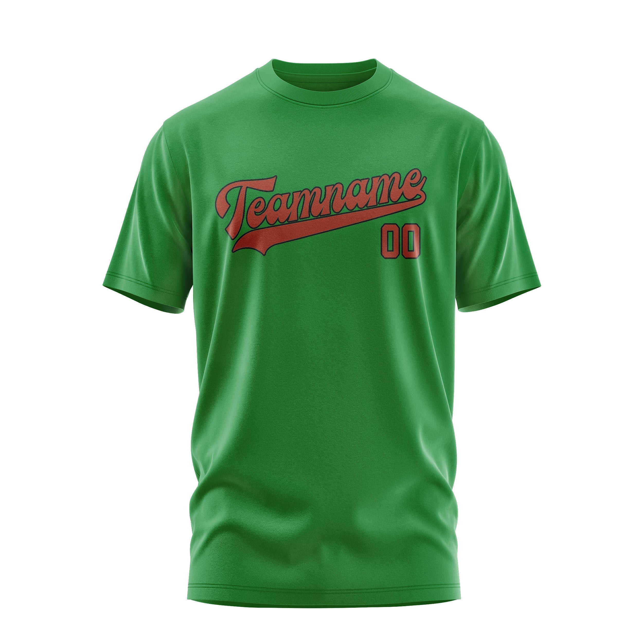 T-shirt personnalisé vert émeraude corail rouge