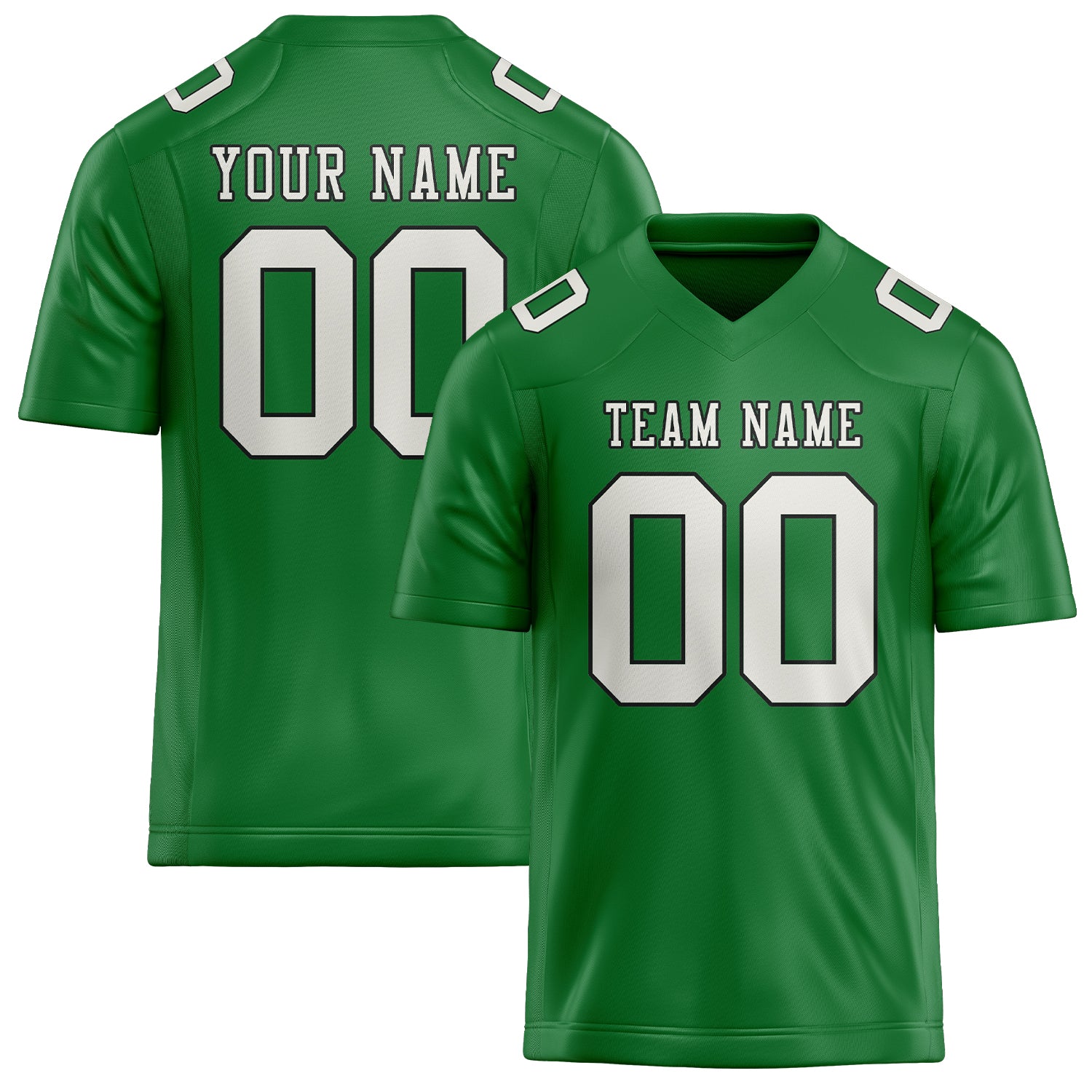 Maillot de football personnalisé vert émeraude et blanc