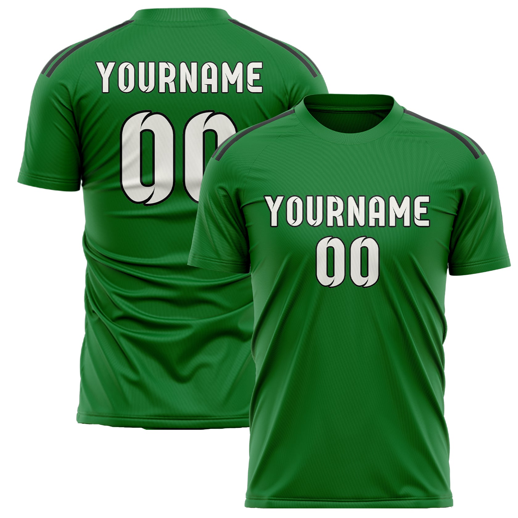 Maillot de football personnalisé vert émeraude et blanc