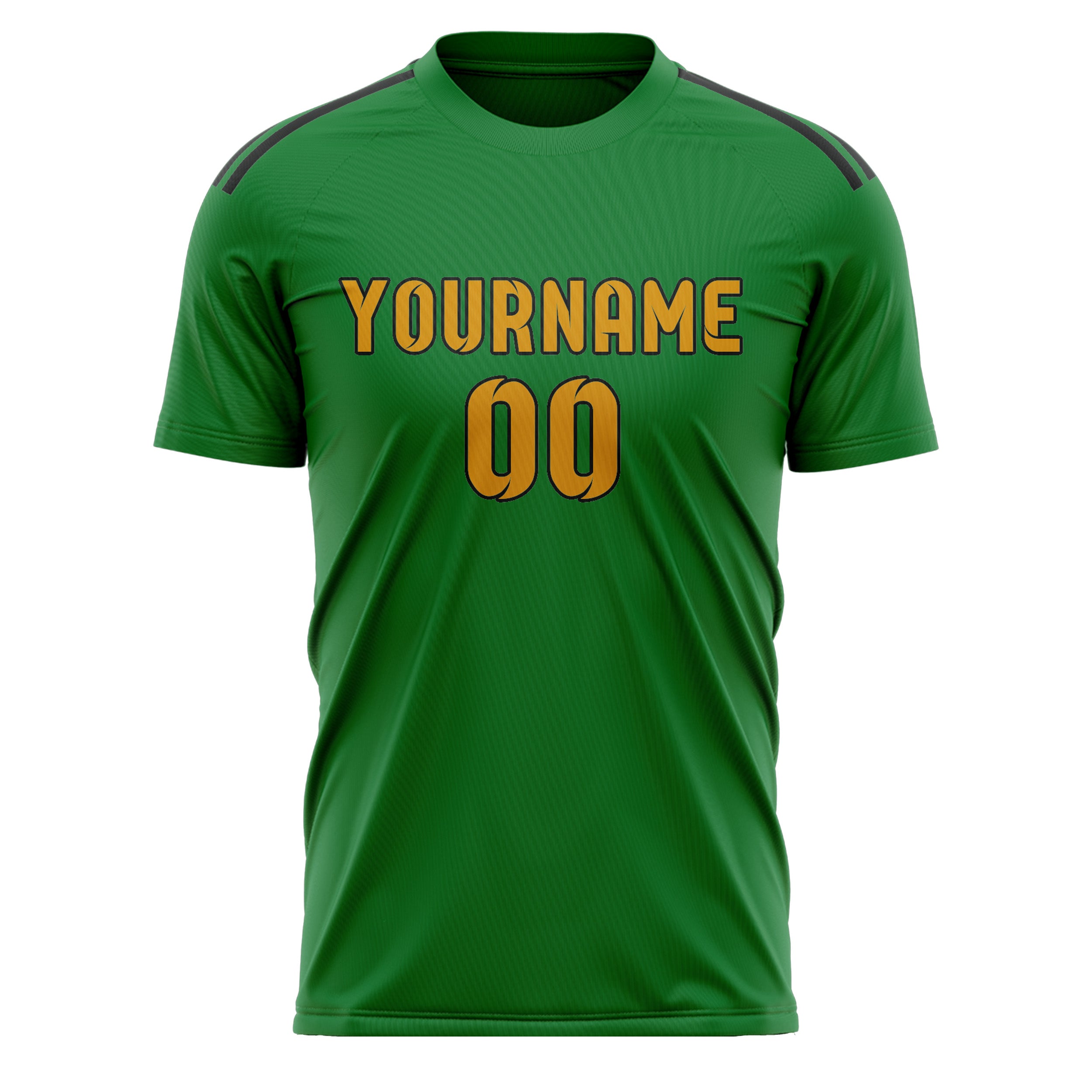 Maillot de football personnalisé vert émeraude et jaune