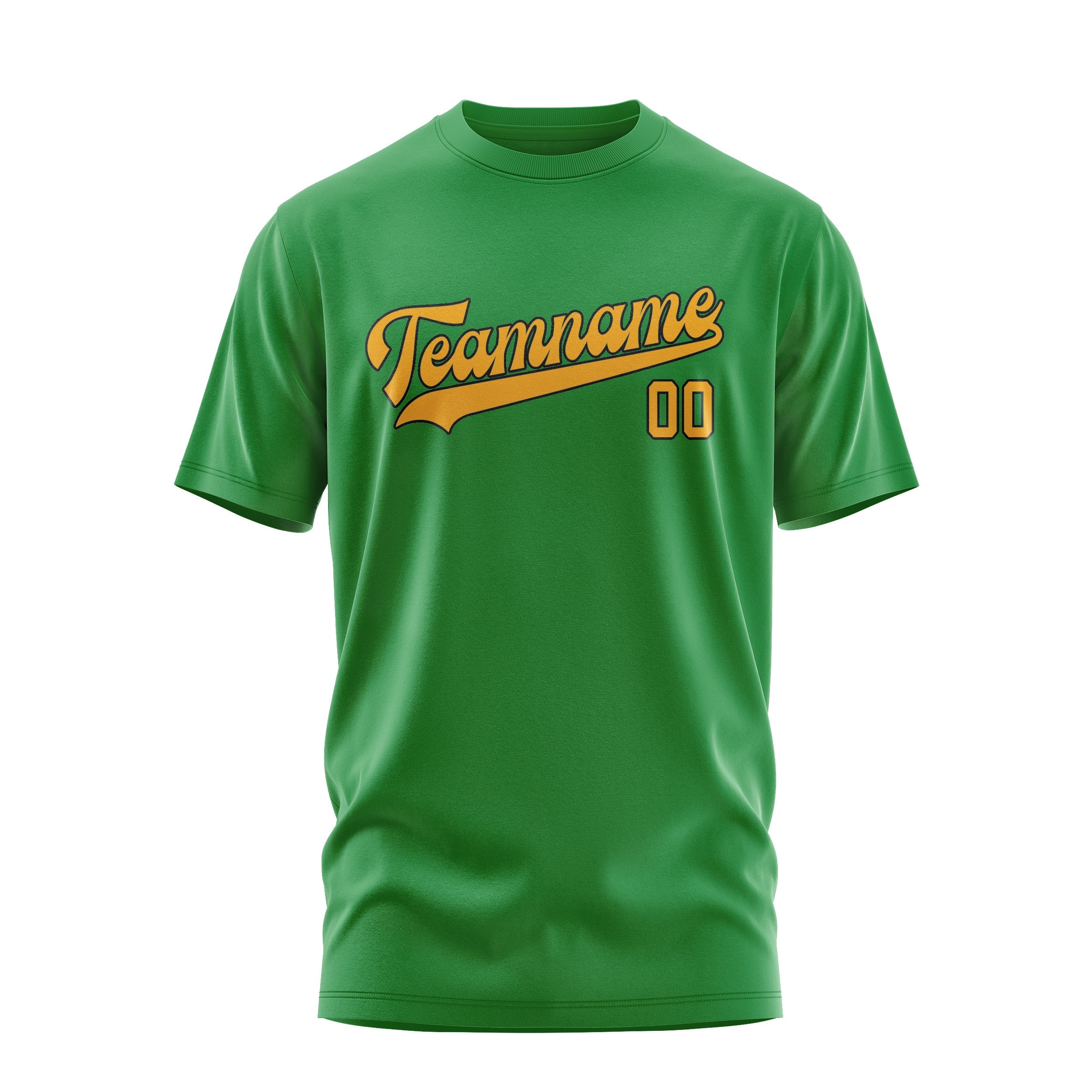 T-shirt personnalisé vert émeraude et jaune