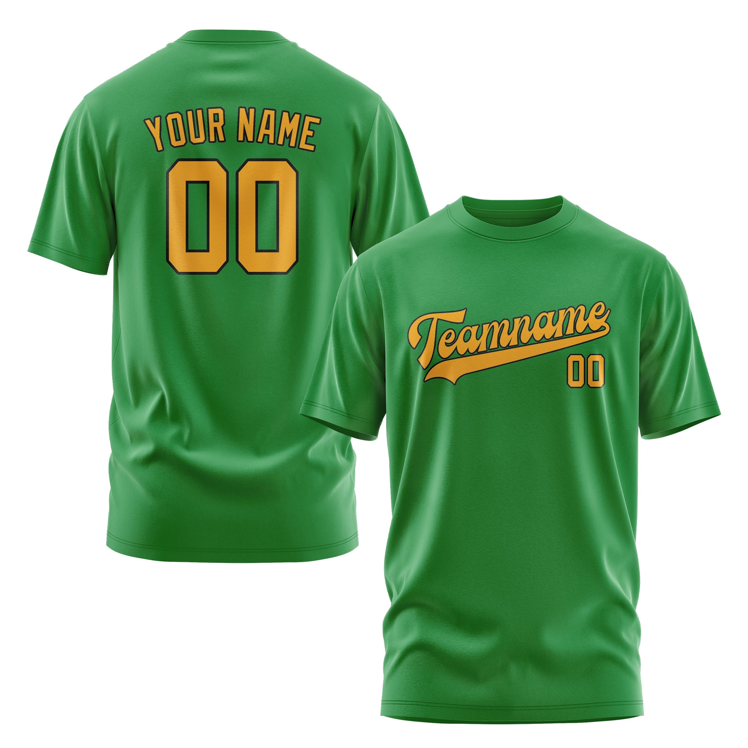 T-shirt personnalisé vert émeraude et jaune