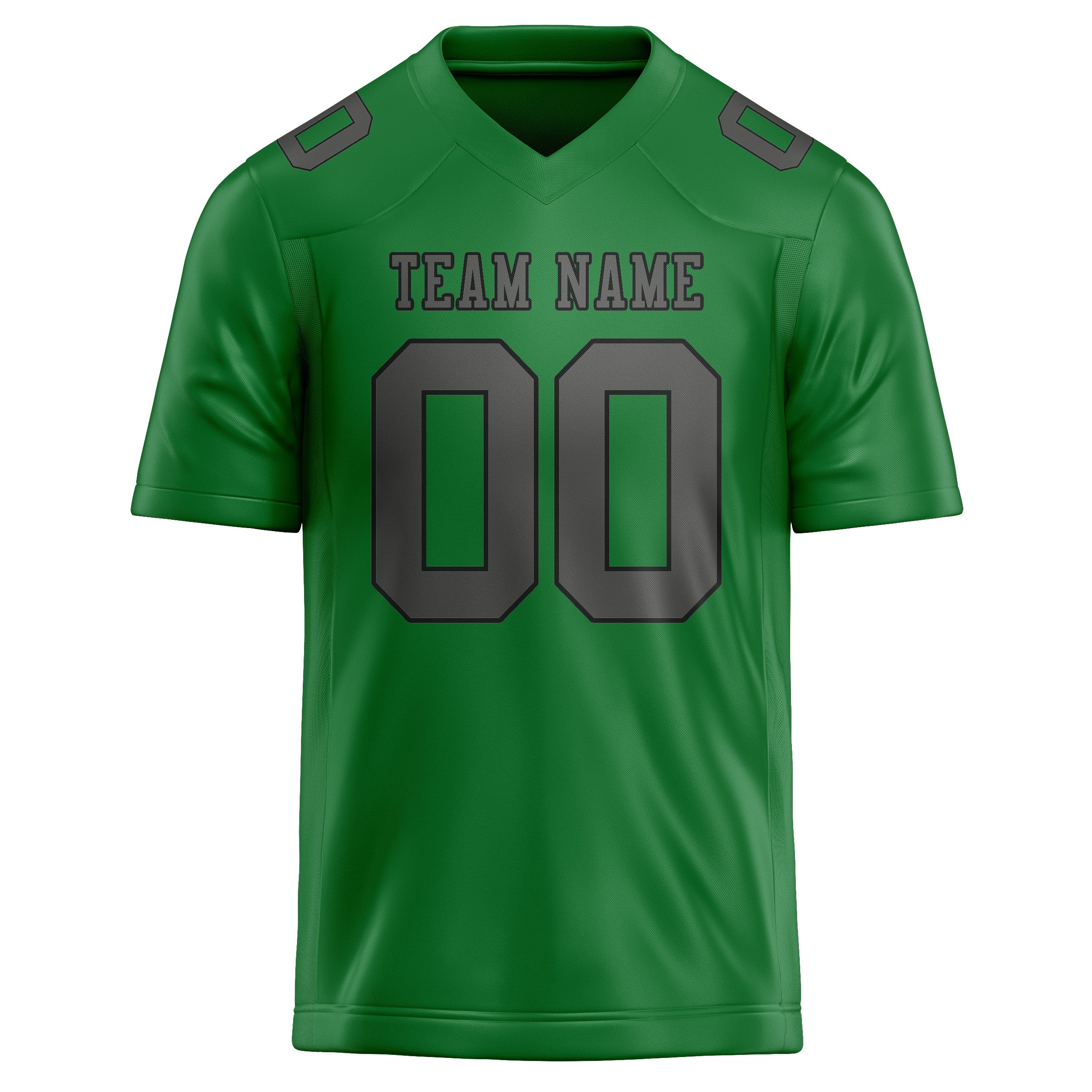 Maillot de football personnalisé vert émeraude et gris foncé